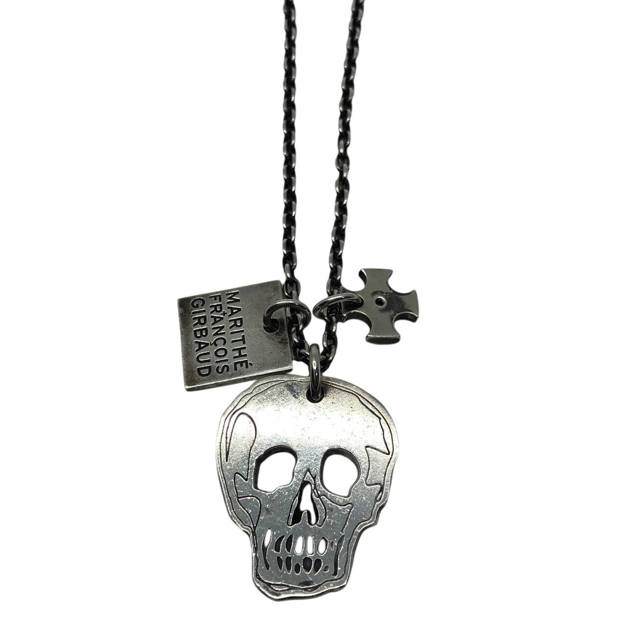 MARITHE FRANCOIS GIRBAUD(マリテフランソワジルボー) 00's silver925 Archive Logo Skull Necklace アーカイブ ロゴ ドクロ ペンダント ネックレス シルバー Y2K VOLTAE刻印