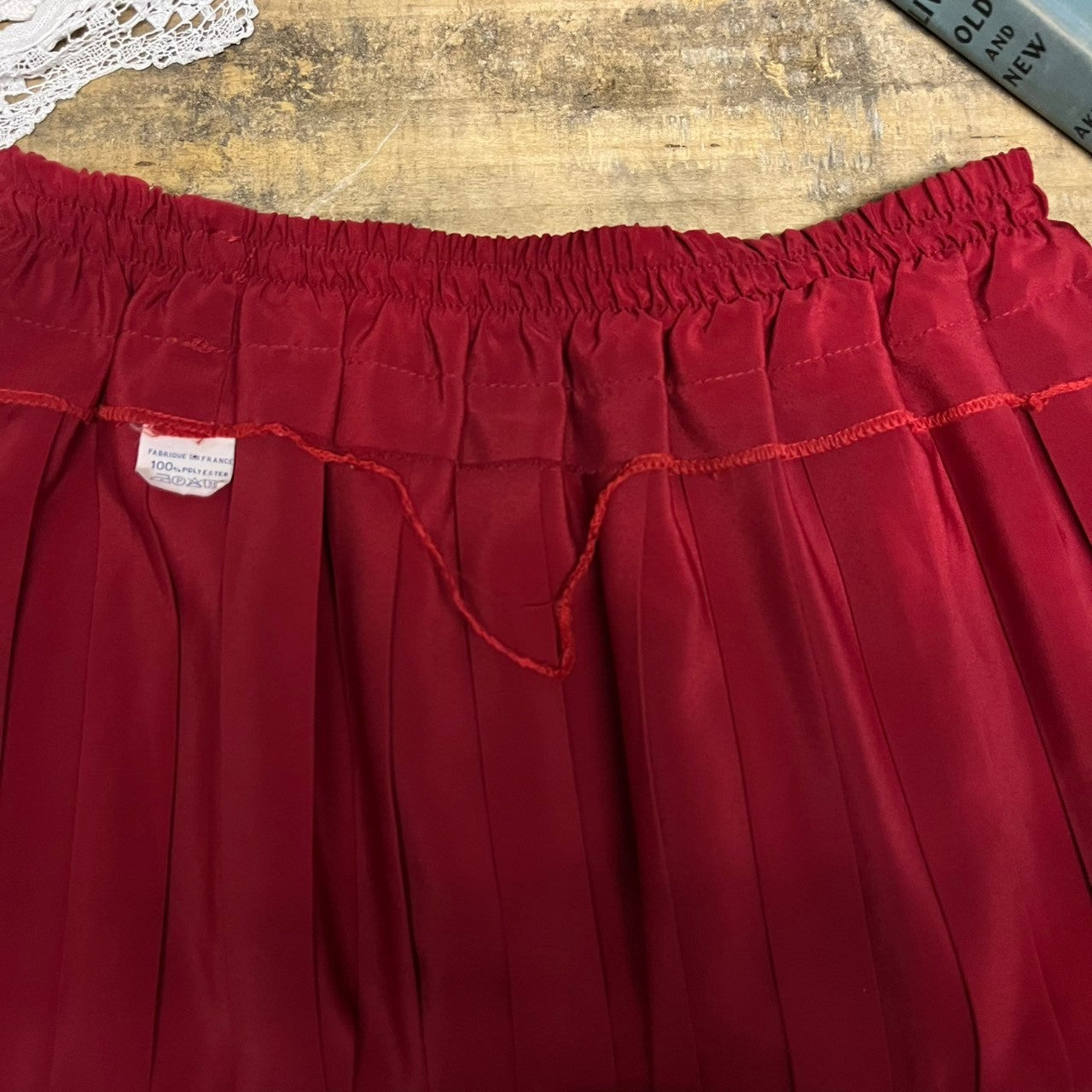 Euro Vintage(ヨーロッパヴィンテージ) Story_70’s pleated dance skirt/プリーツダンススカート 表記なし(Mサイズ程度) レッド