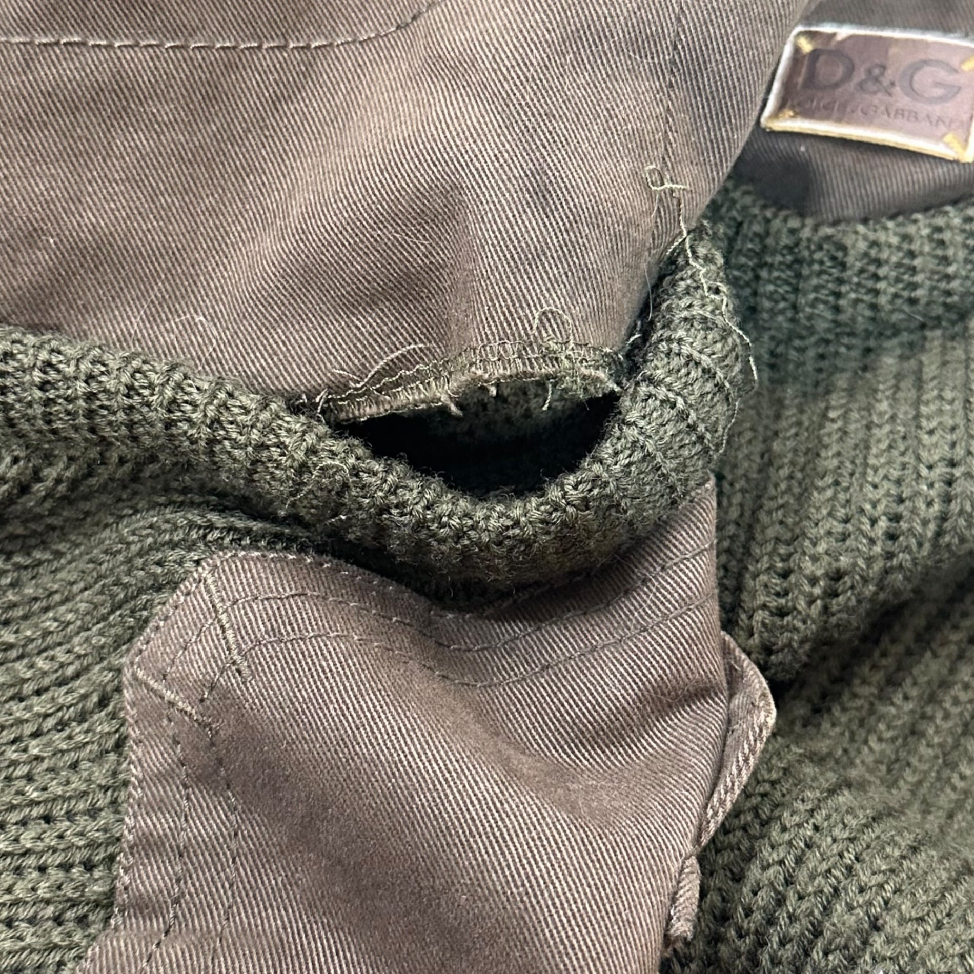 D&G(ディー&ジードルガバドルチェ&ガッバーナ) Military Pocket Pullover Wool Knit ミリタリー ポケット プルオーバー ウール ニット RK0366/SK611 M ブラウン