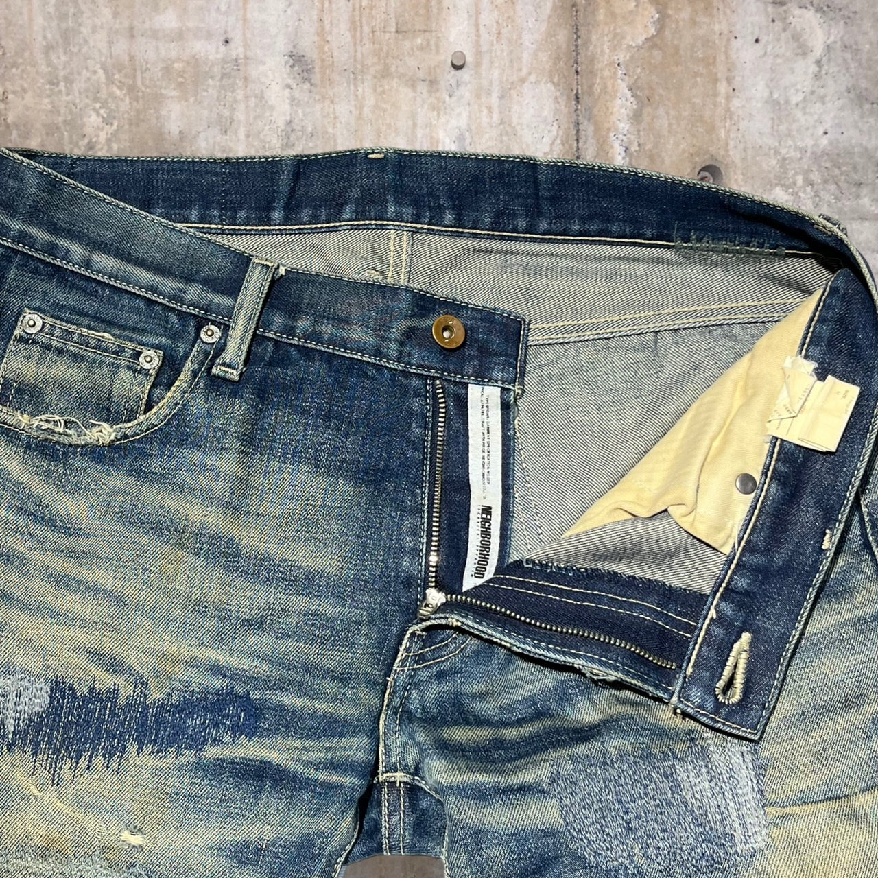 NEIGHBORHOOD(ネイバーフッド) Scab Savage LEVEL-4/サベージスキャブダメージ加工デニムパンツ DCNH-PT-09 M インディゴ