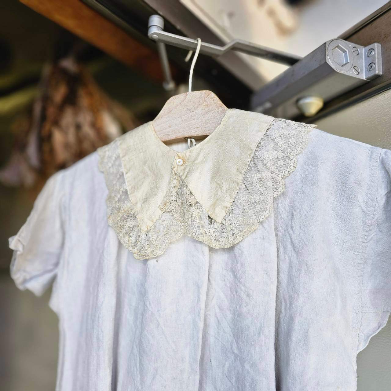 Euro antique(ヨーロッパアンティーク) 10~'s lace collar レース つけ襟 FREE ベージュ