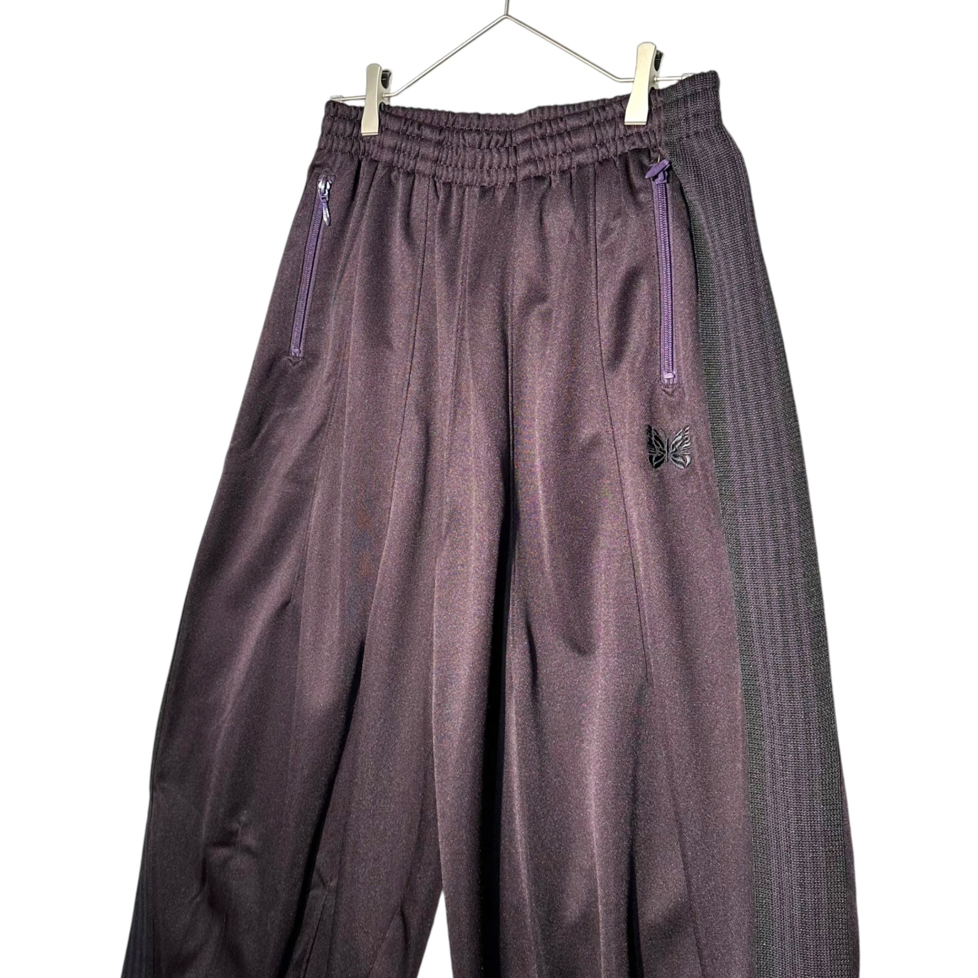 NEEDLES(ニードルズ) 24AW H.D. Track Pant - Poly Smooth ヒザデル トラック パンツ PU277 XS ボルドー ワイド バギー