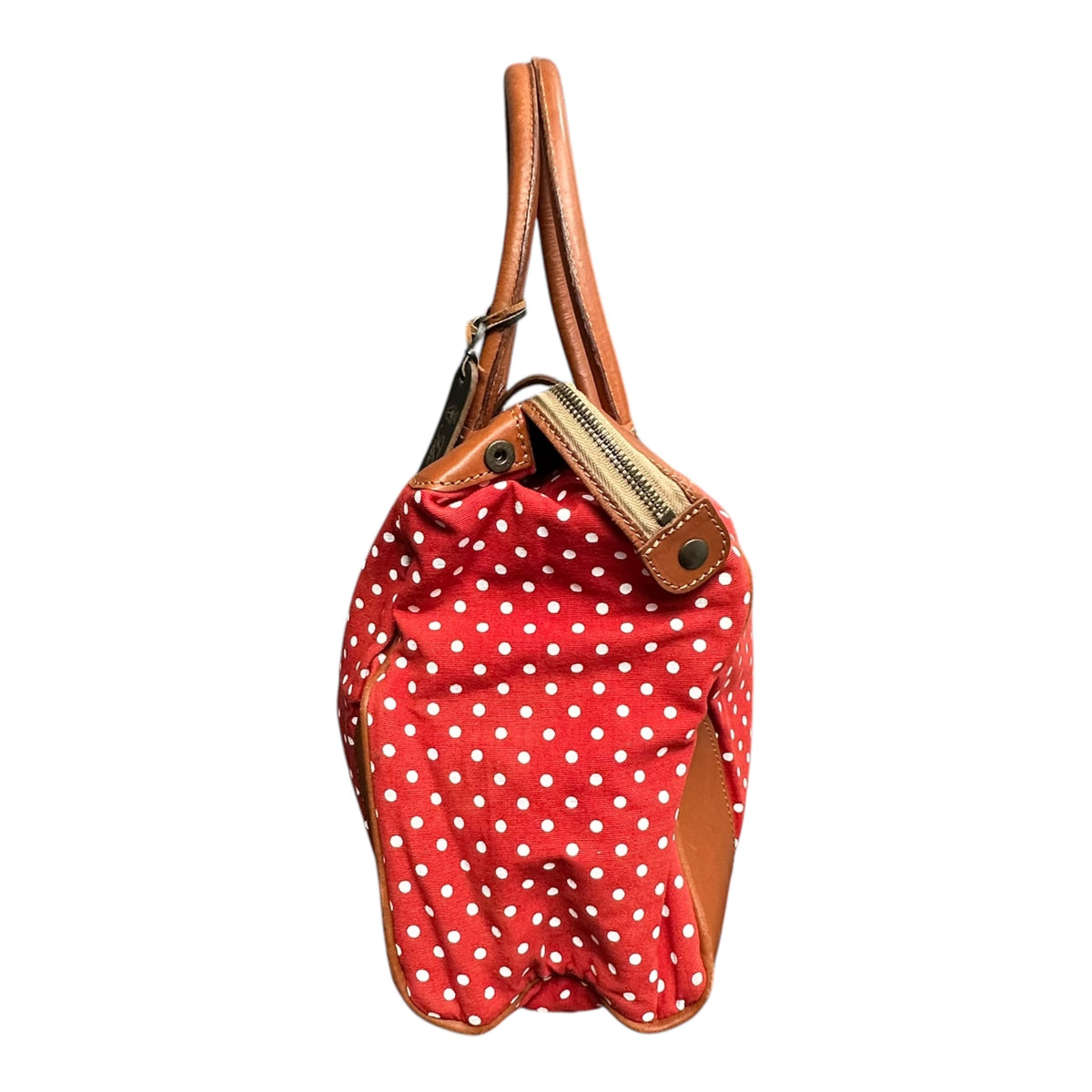Felisi(フェリージ) Dot handbag ドット柄 ハンド バッグ レッド×ブラウン レザー