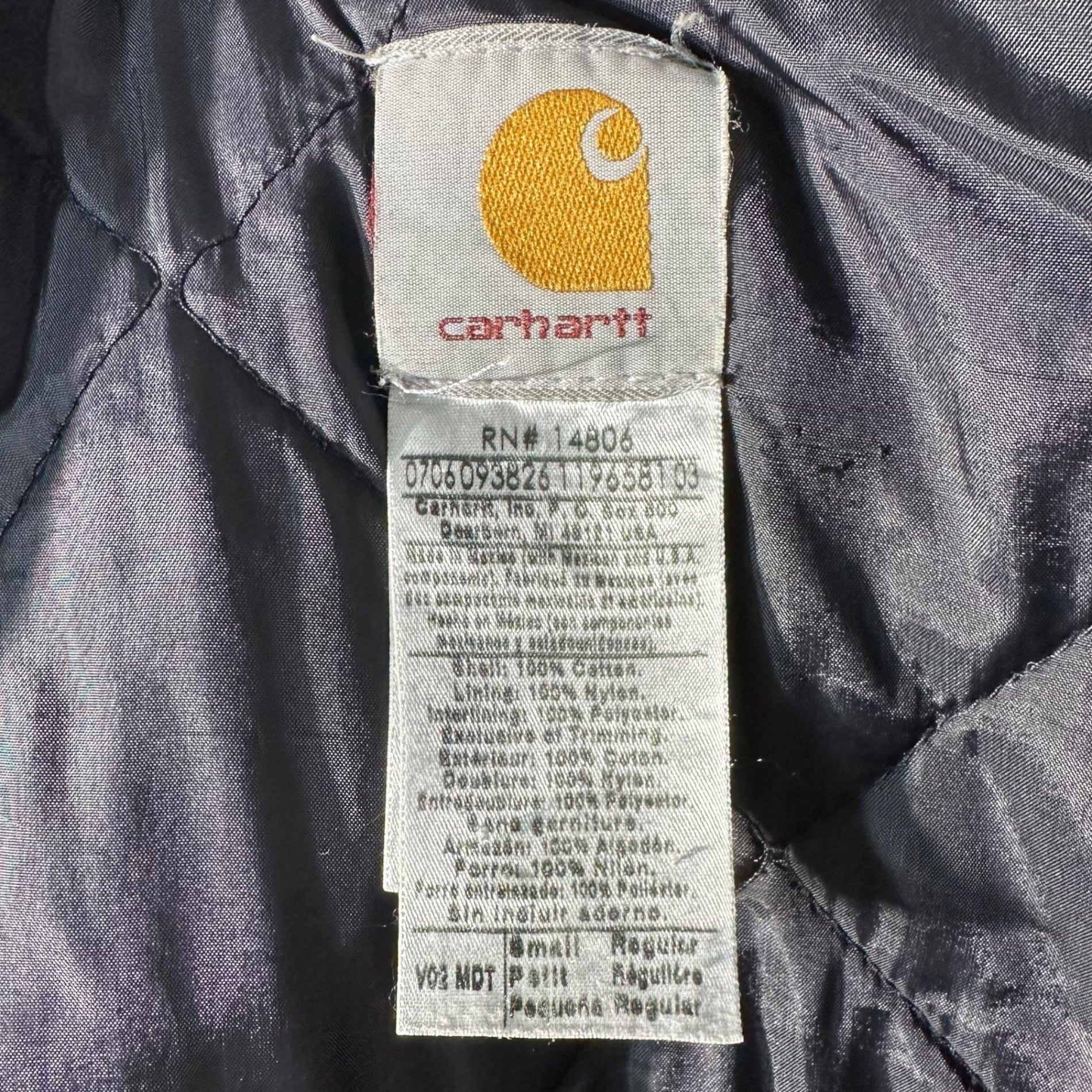 carhartt(カーハート) 00's DUCK VEST V02 MDT ダック地 中綿 ベスト S ネイビー TALL 襟カットリメイク