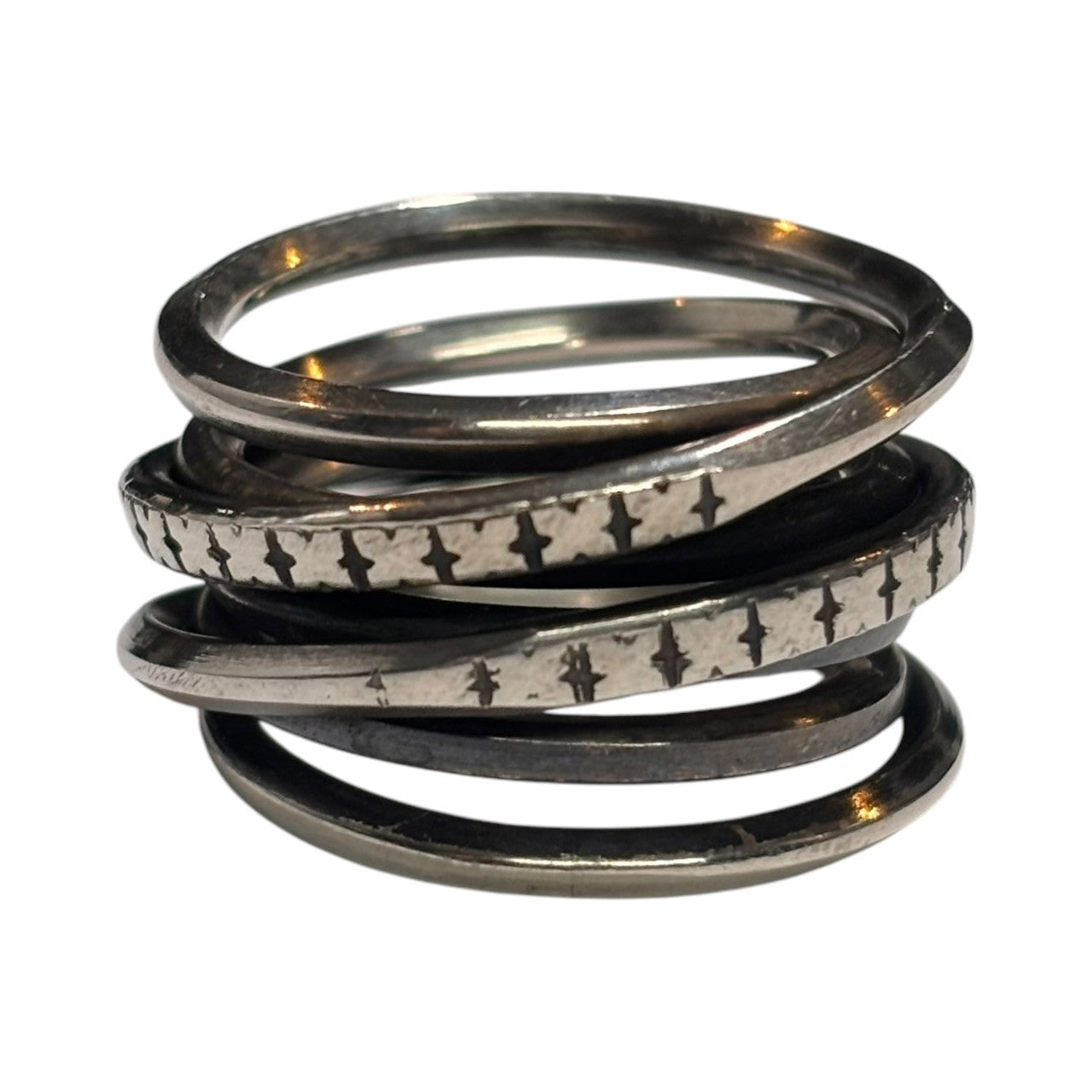 WERKSTATT:MUNCHEN(ワークスタットミュンヘン) ring wound marks (silver) 925 マルチ レイヤード リング 16号 シルバー