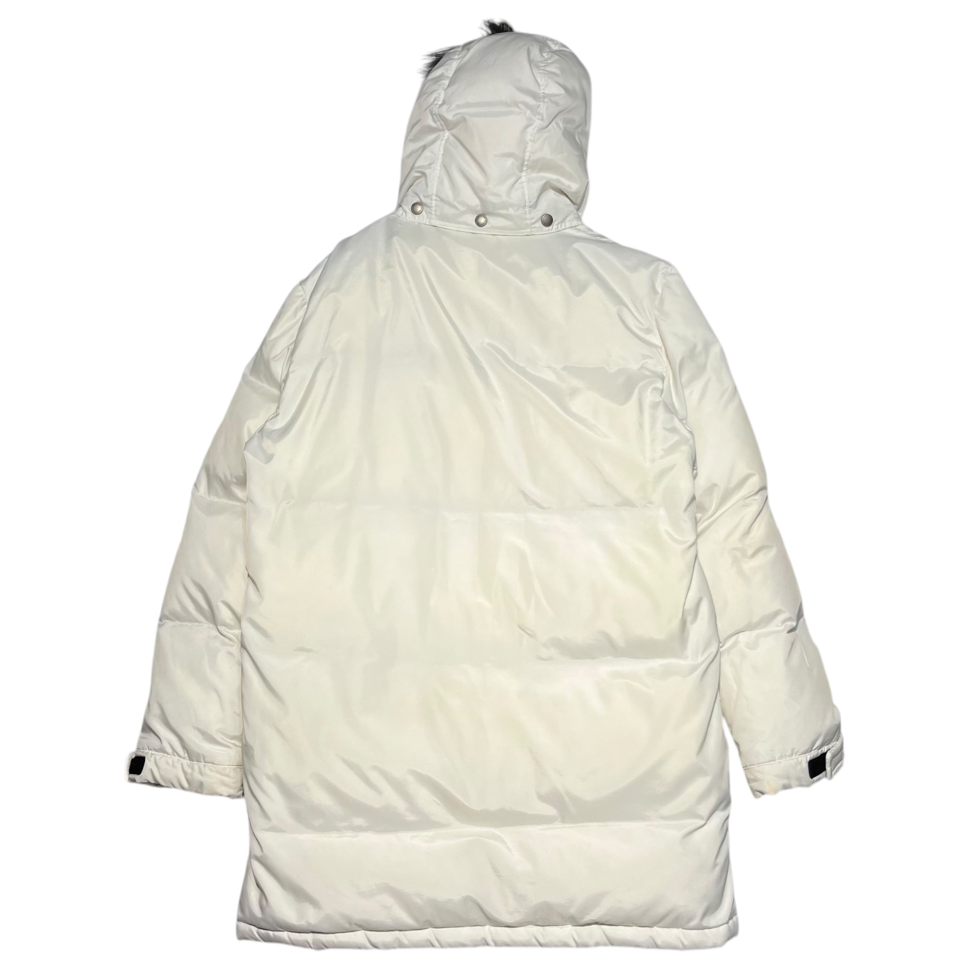 BURBERRY BLACK LABEL(バーバリーブラックレーベル) Silver fox fur down coat シルバーフォックス ファー ダウン コート BMP03-134-03 L ホワイト