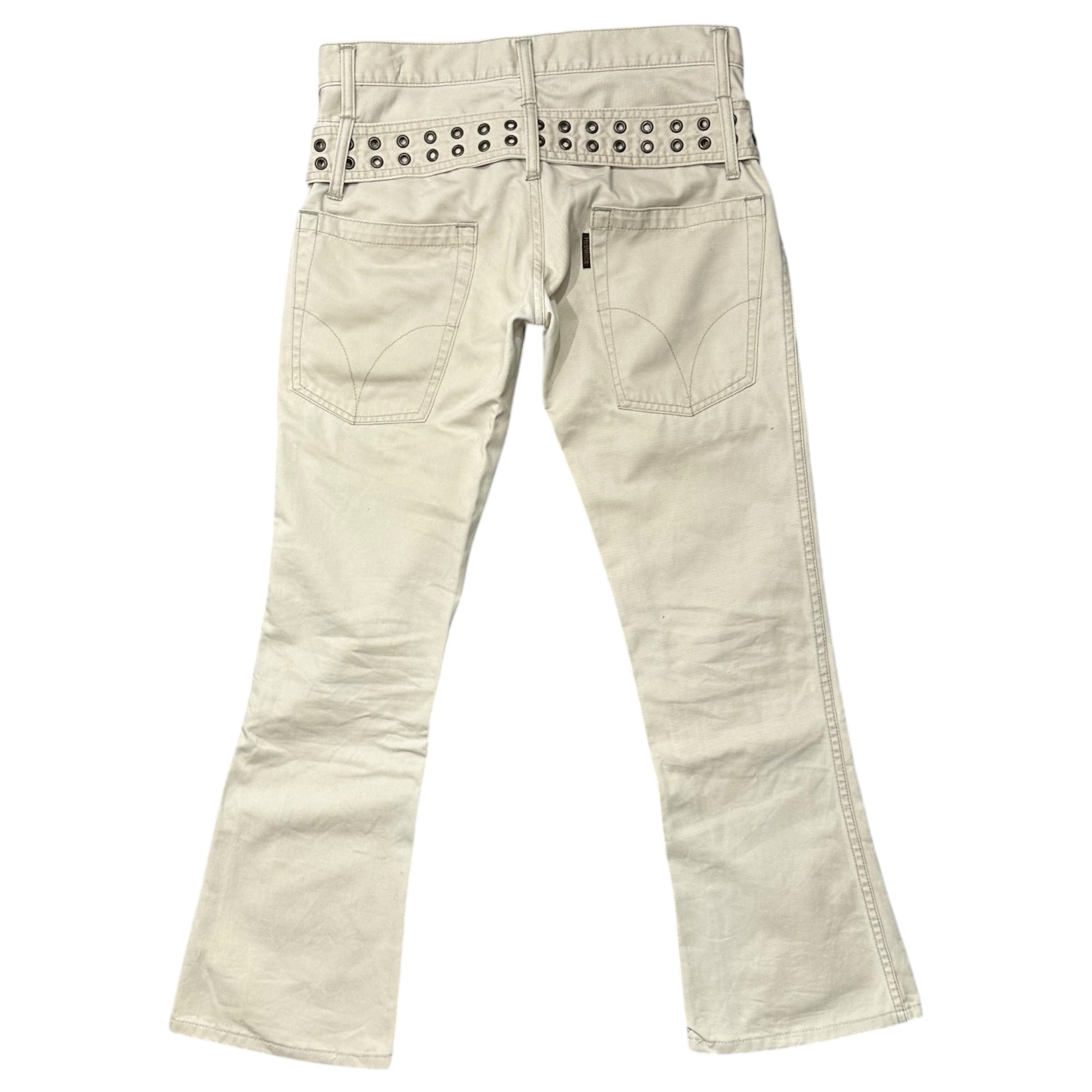 Hysterics(ヒステリックス) 1990's~2000's Eyelet belt flared pants 鳩目ベルト フレア パンツ 3AP-4513 M ベージュ