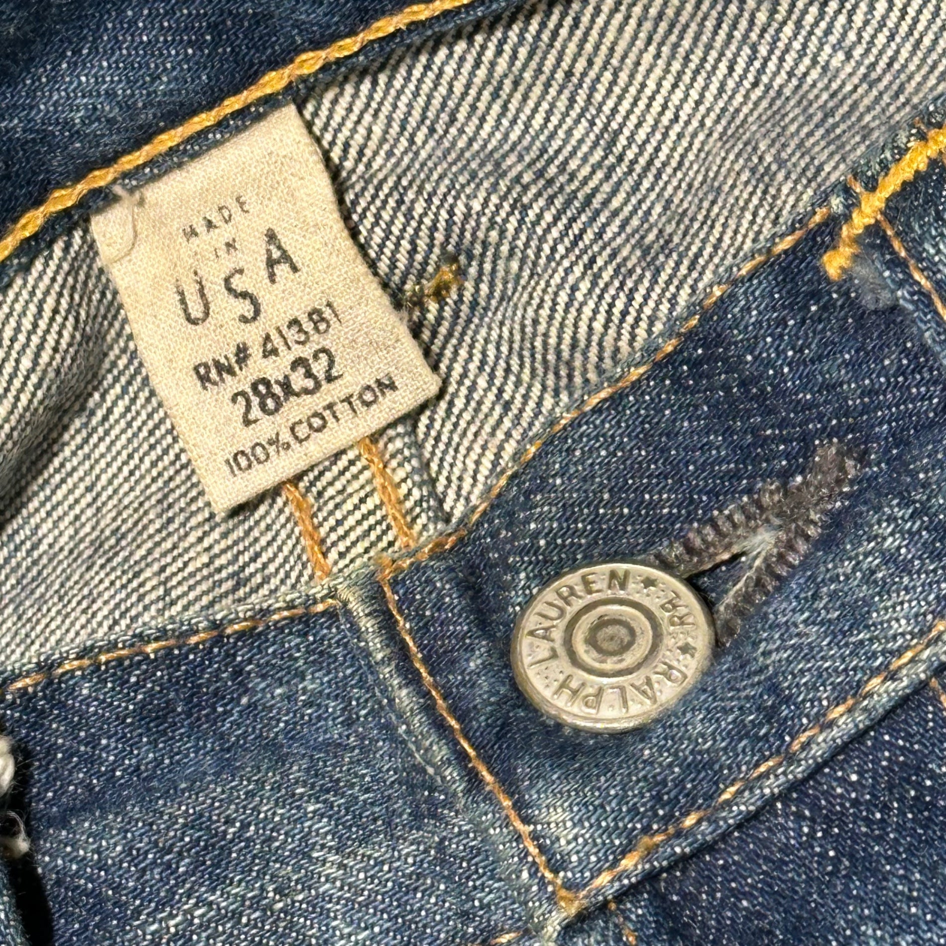 RRL(ダブルアールエル) LOW STRAIGHT JEANS ”SANTOS TWO” ロー ストレート ジーンズ W28 L32 インディゴ ダメージ加工 デニム パンツ