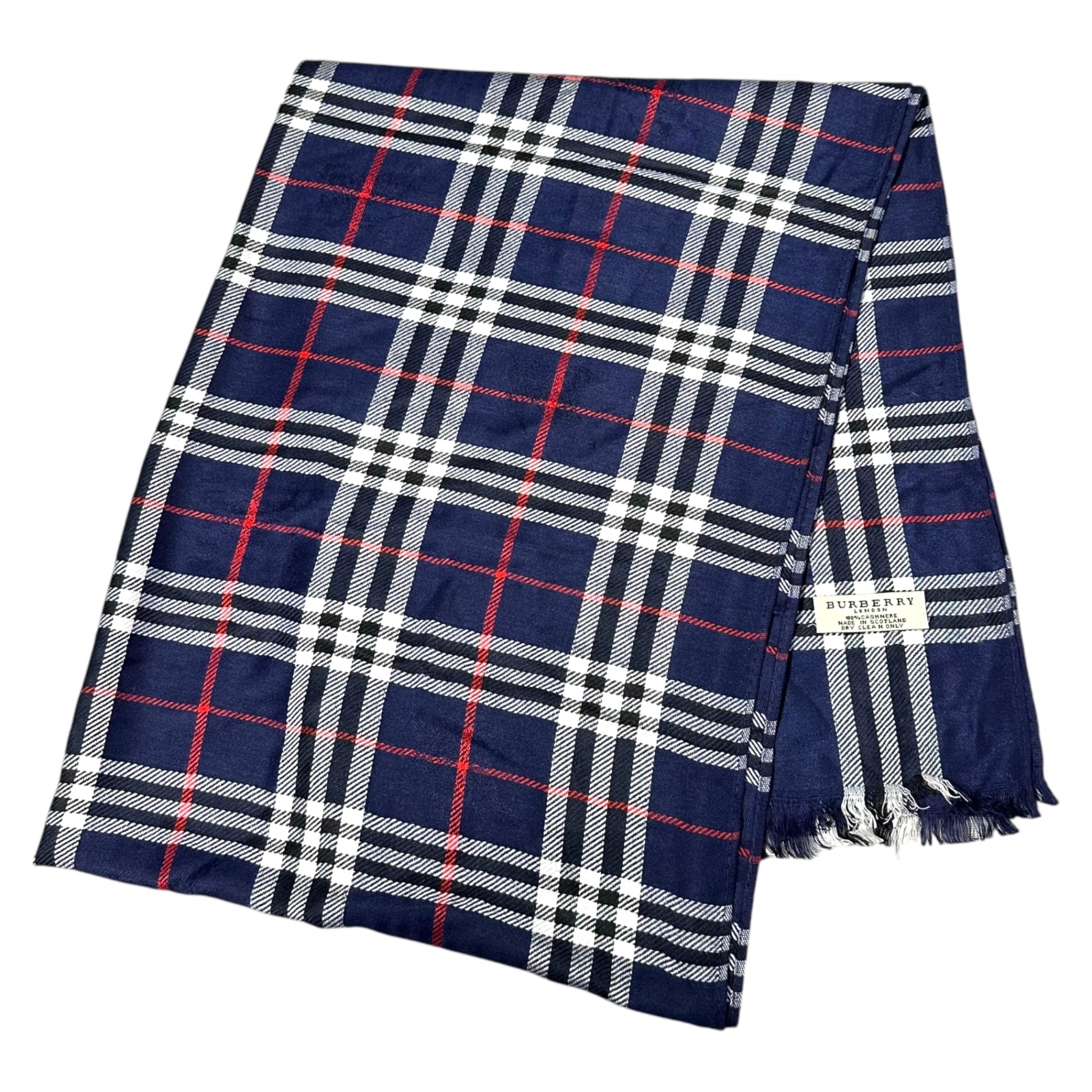 BURBERRY(バーバリー) 100% cashmere stole カシミヤ100% ストール ネイビー