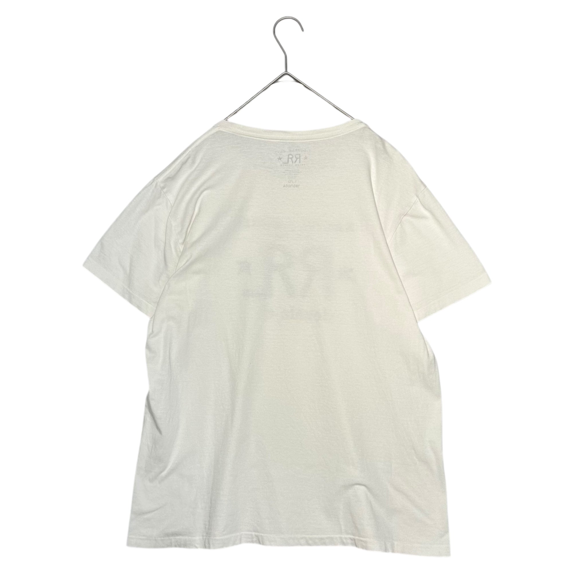 RRL(ダブルアールエル) RRL” Front Logo Crew Neck T-Shirt 「RRL」 フロント ロゴ クルーネック Tシャツ L ホワイト×ブラック 品質表示タグ切取
