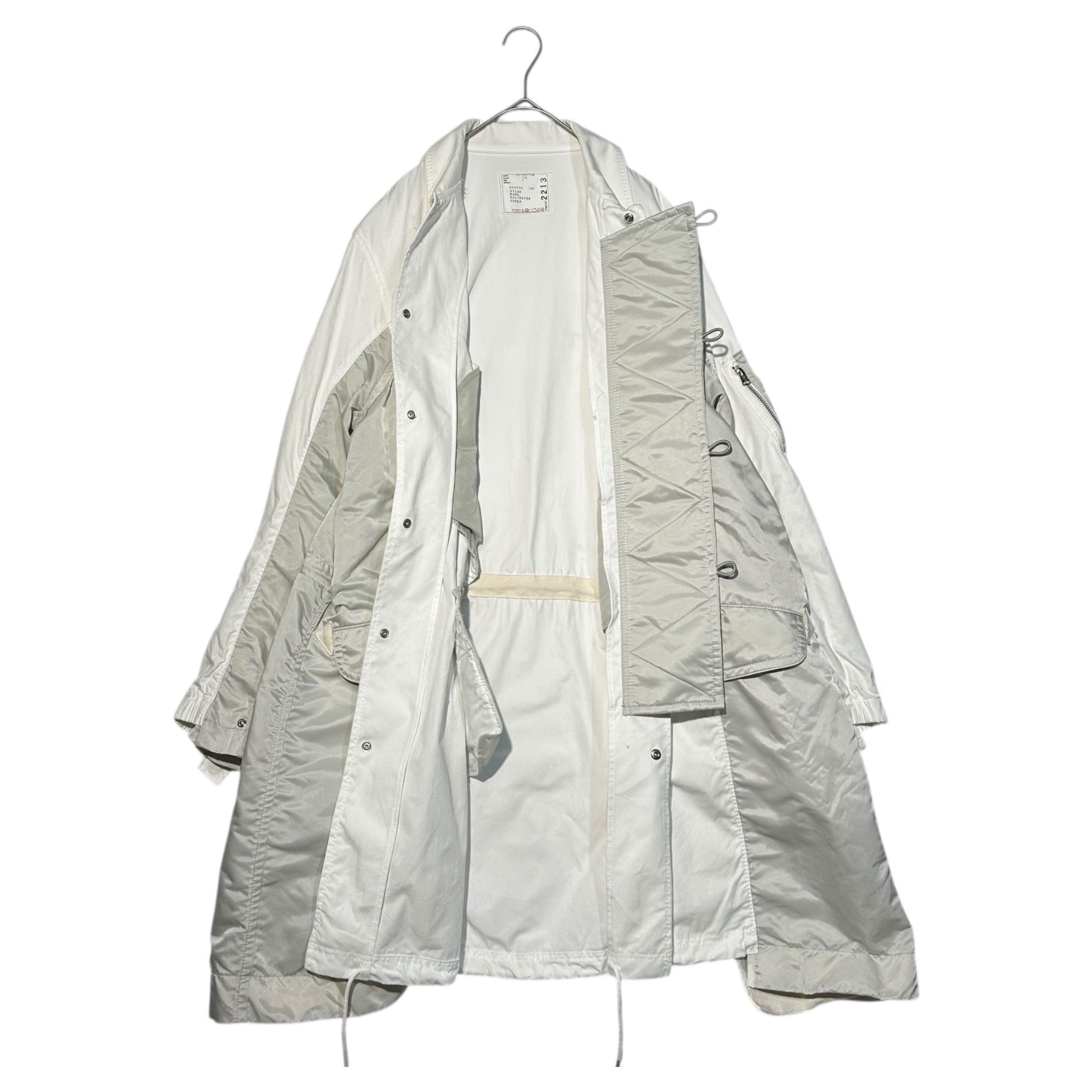 sacai(サカイ) 20AW Dockable Military Coat ドッキング ミリタリー コート 20-02213M 2(M程度) ホワイト×グレー