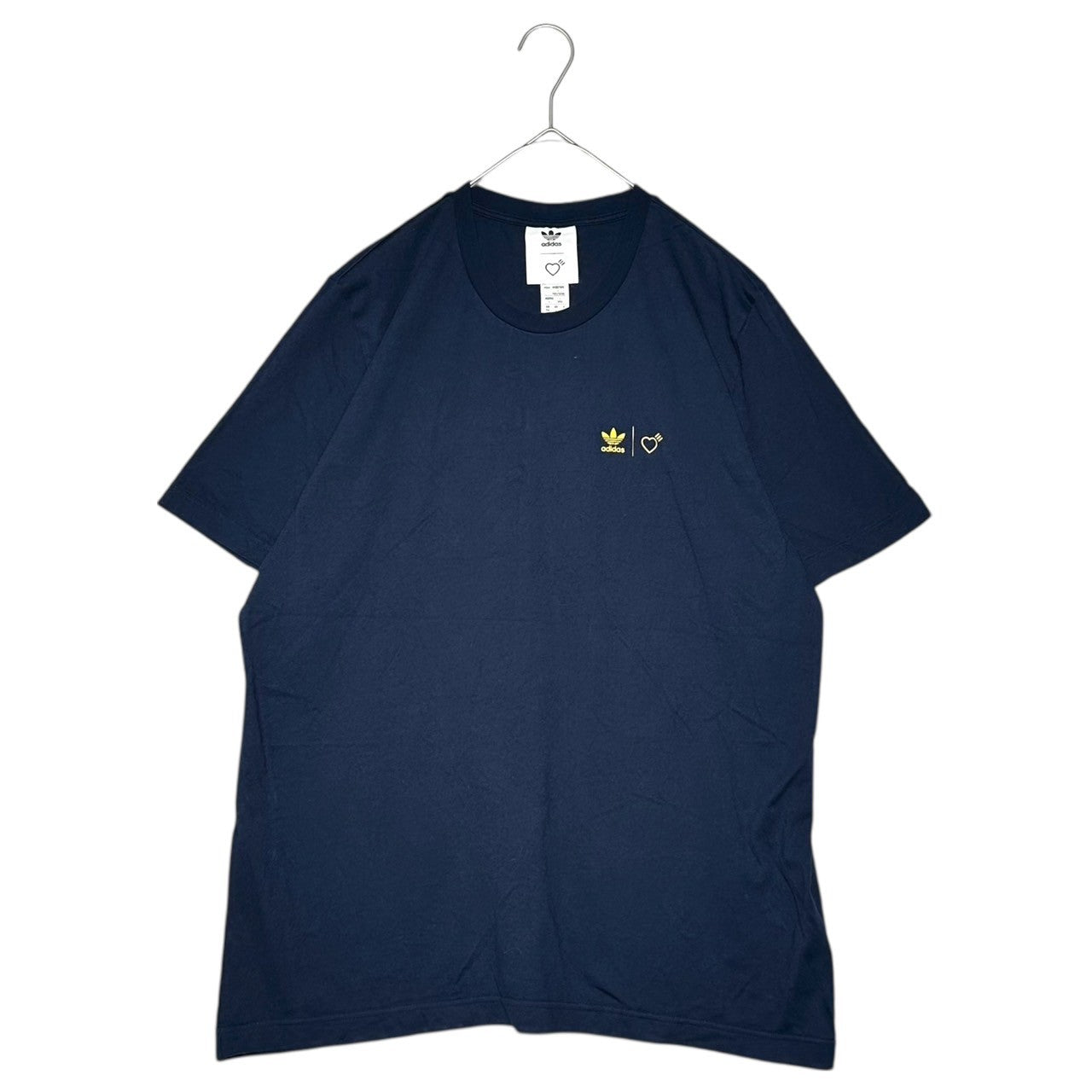 adidas×HUMAN MADE(アディダス×ヒューマンメイド) HM GRAPHIC TEE グラフィック Tシャツ GV4340 L ネイビー コラボ 半袖