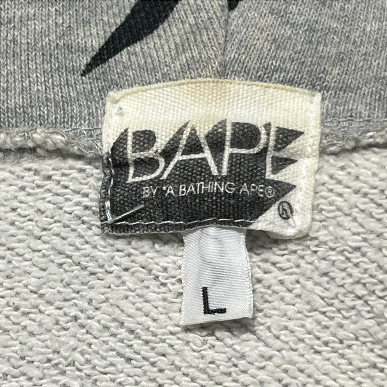 A BATHING APE(アベイシングエイプ) 00's BAPE STA ZIP UP PARKA ジップ アップ パーカー L グレー×ブラック