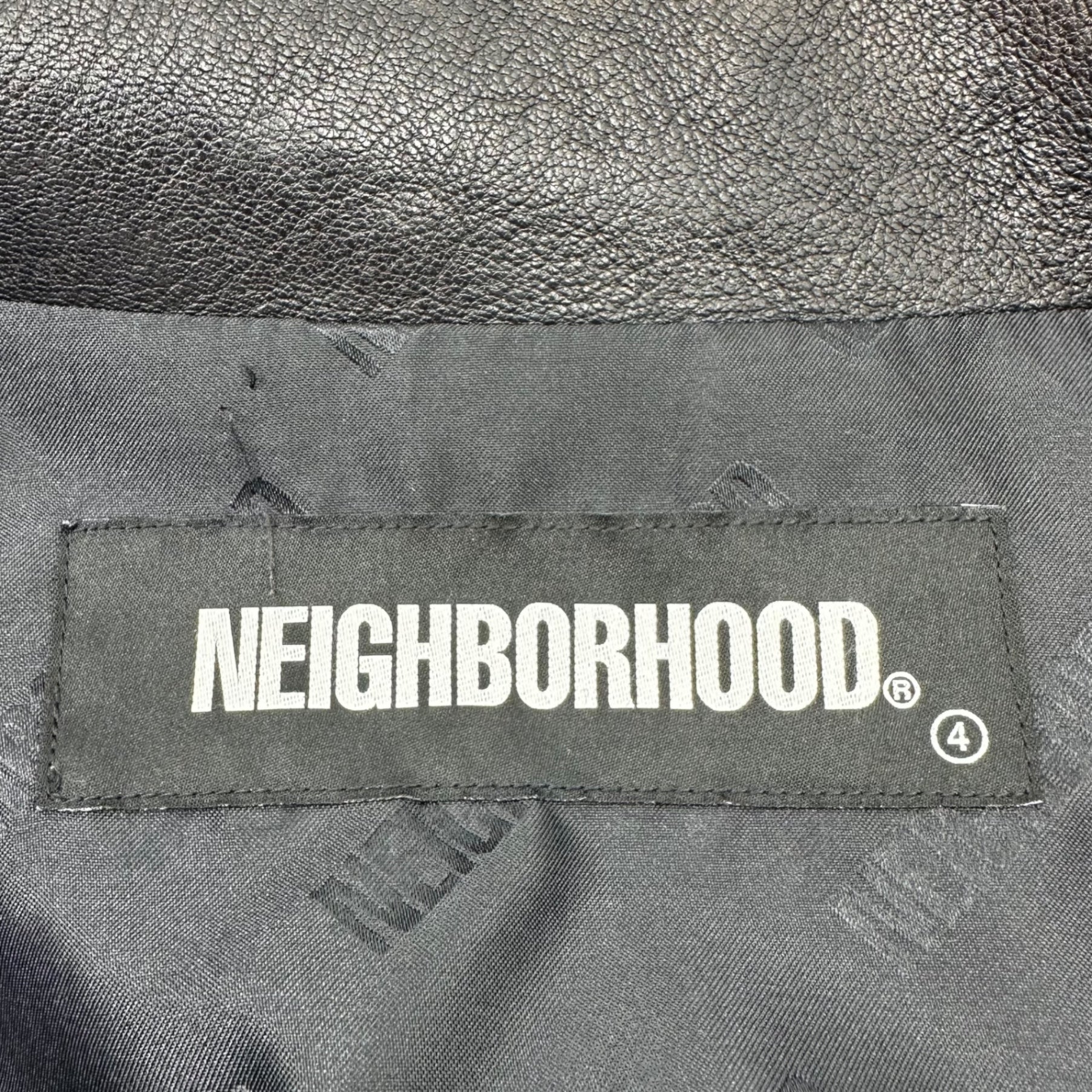 NEIGHBORHOOD(ネイバーフッド) CYCLE/SL-JKT サイクル ライダース ジャケット 202SZNH-JKM02 L ブラック×ブラウン ラムレザー ヴィンテージ加工