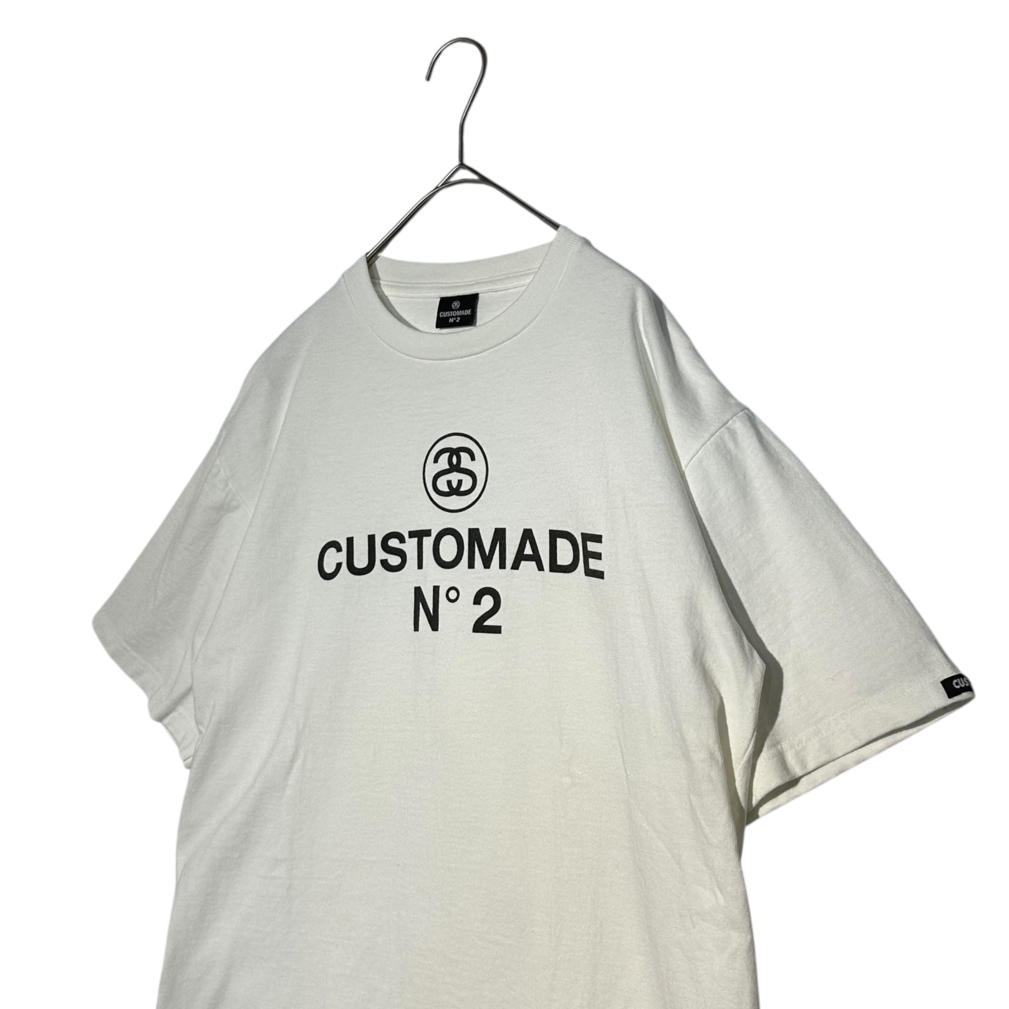 STUSSY(ステューシー) 00's USA made "CUSTOMADE №2" LOGO TEE カスタムメイド ロゴ Tシャツ 表記無(M程度) ホワイト CM LABLCNCPT
