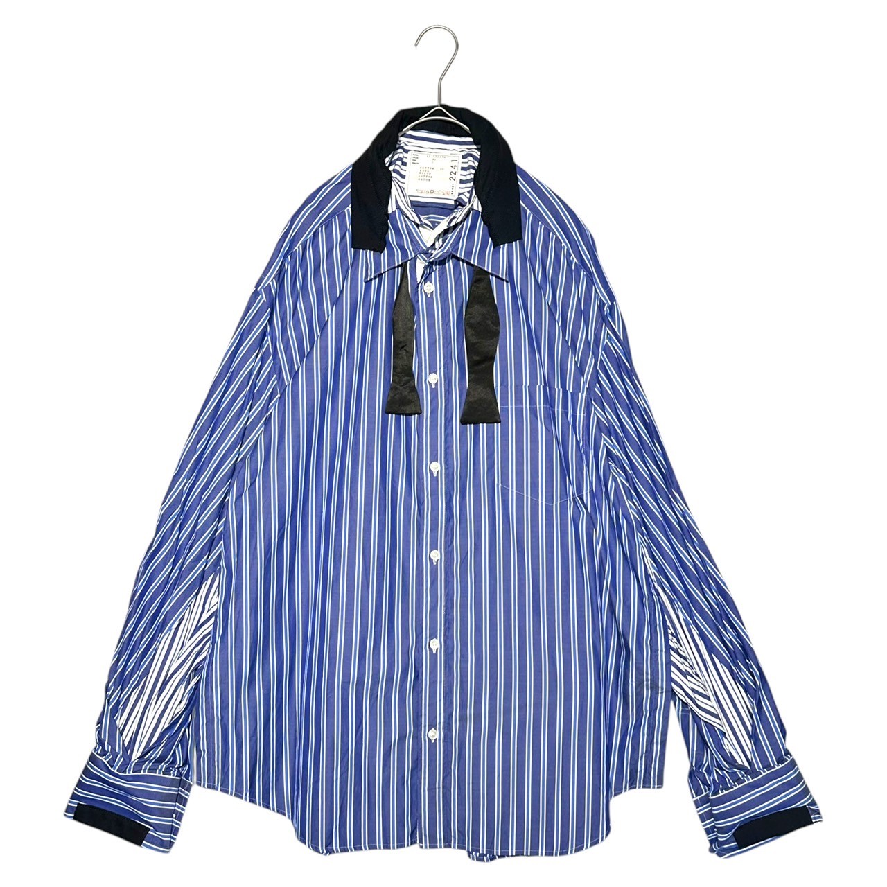 sacai(サカイ) 20SS Layered poplin striped shirt レイヤード ポプリン ストライプ シャツ 20-02241M M ブルー ストライプ ジャケット