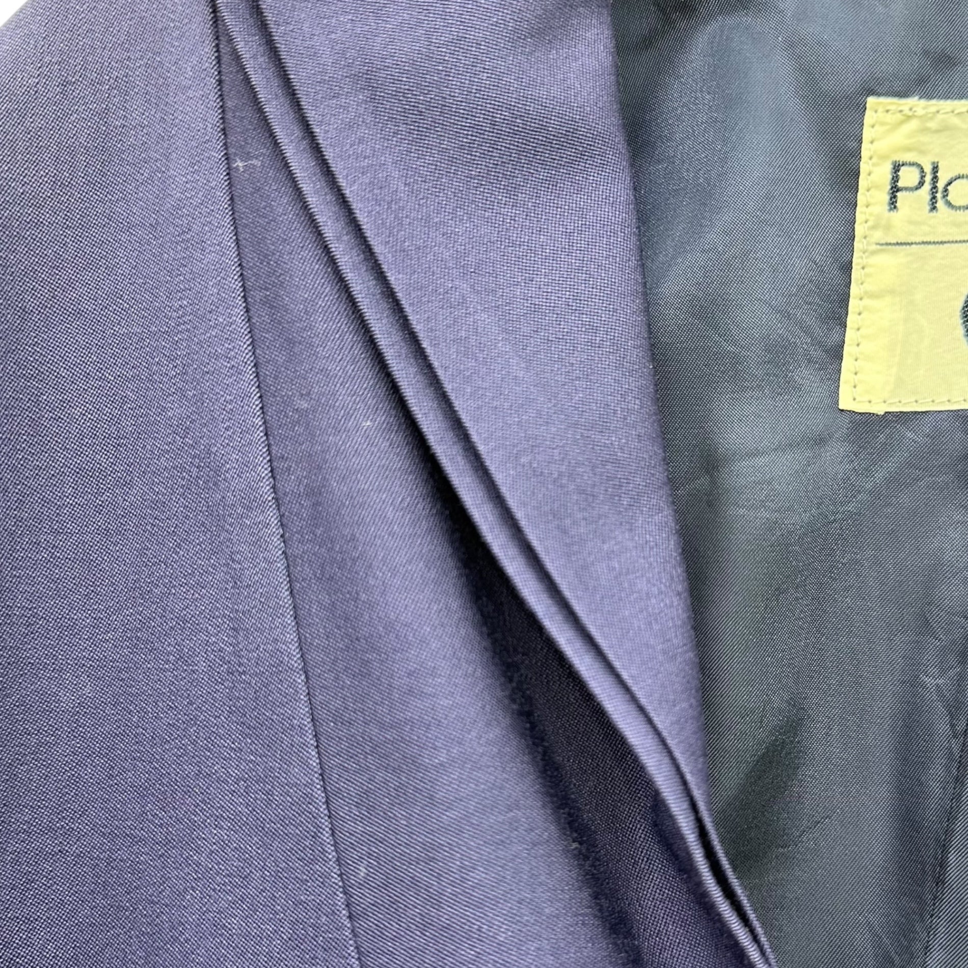 plantation(プランテーション) 90's Issey Miyake period Fold-over shawl collar 3B jacket 80年代 イッセイミヤケ期 折り返しショールカラー 3B ジャケット PL11-FD011 L ネイビー 91年製造 稀少 アーカイブ