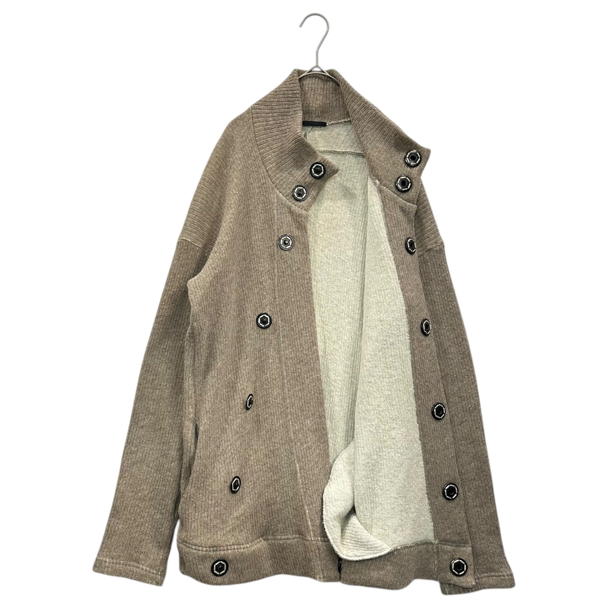 The Viridi-anne(ザヴィリディアン) 14AW Wool Mix Asymmetrical Snap-Button Cardigan ウール ミックス アシンメトリー スナップボタン カーディガン VI-2277-07 3 ベージュ ニット