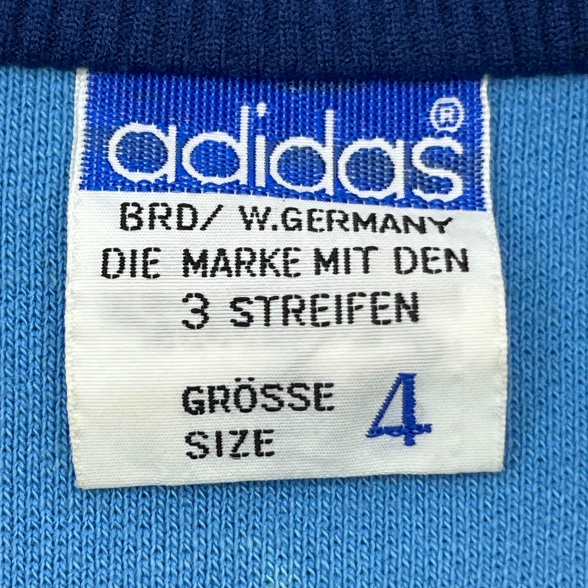 adidas(アディダス) 70's W.GERMANY TRACK JACKET 70年代 西ドイツ製 トラックジャケット ADS-3F 4(S-M程度) スカイブルー×ネイビー 70年代 デサント製 ジャージ ロゴ ヴィンテージ