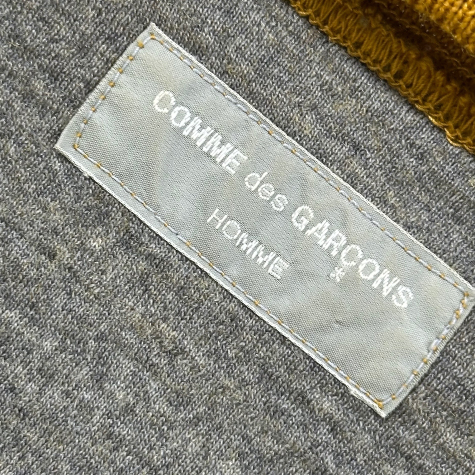 COMME des GARCONS HOMME(コムデギャルソンオム) 1990AW Sweater-Knit Polo Shirt スウェットライク ポロニット HT-080090 イエロー AD1990 90's 90年代 田中オム