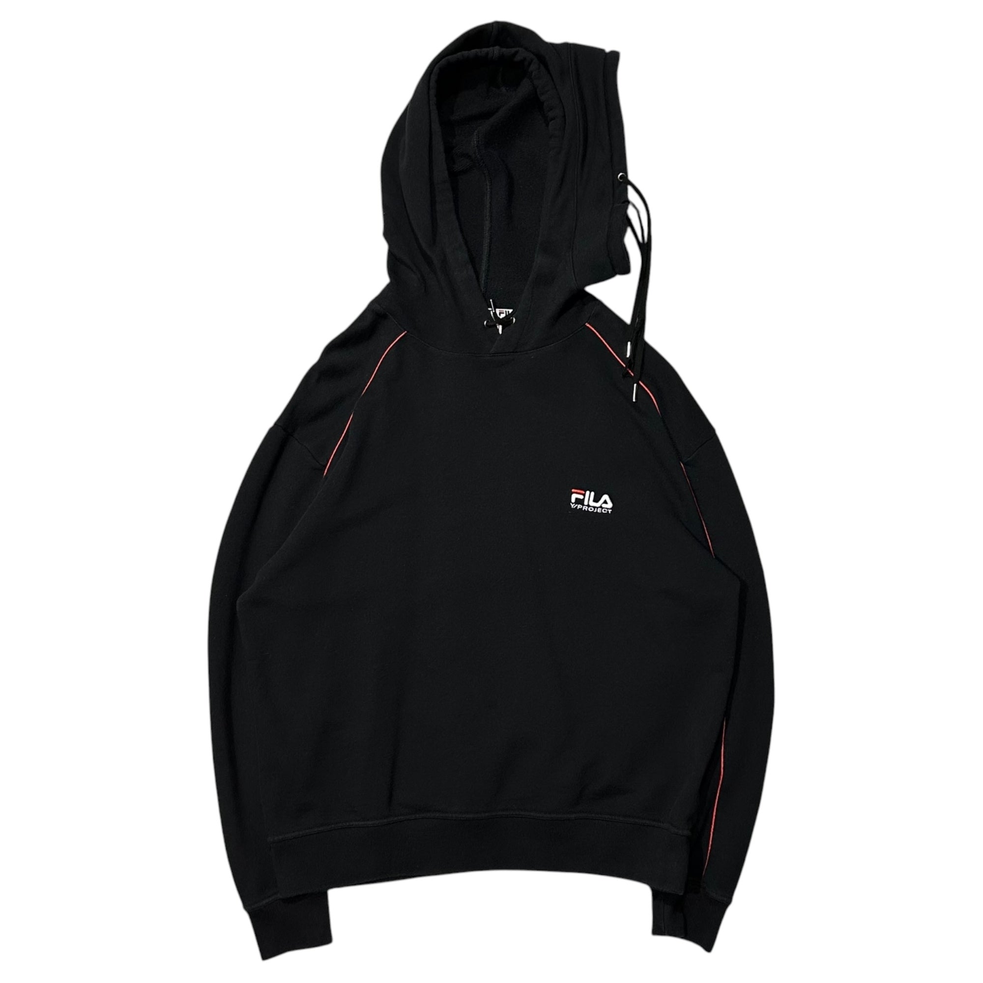 Y/Project×FILA(ワイプロジェクト×フィラ) 22SS Rebuild Food Logo Hoodie 再構築 フード ロゴ パーカー YPFISWERAT3 UNISEX S ブラック コラボ