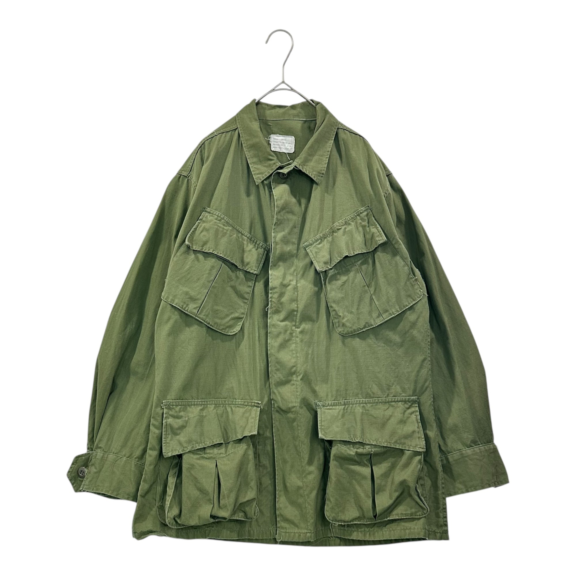 US ARMY(アメリカ軍) 70's 5th Jungle Fatigue Jacket ジャングル ファティーグ ジャケット リップストップ 8405-935-4704 SMALL-SHORT ブラック 70年代 ヴィンテージ ミリタリー dpsc dir of mfg