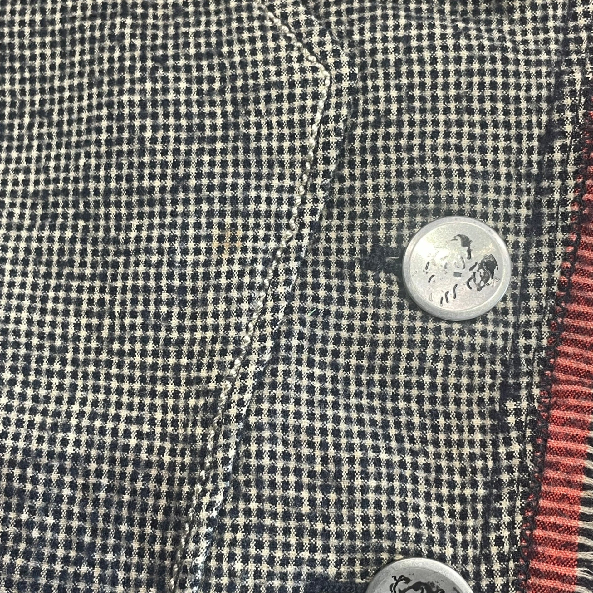 MARITHE FRANCOIS GIRBAUD(マリテフランソワジルボー) 00's ruffle tweed jacket 花刺繍 フリル ツイード ジャケット チュニック F7-4230 M グレー Y2K