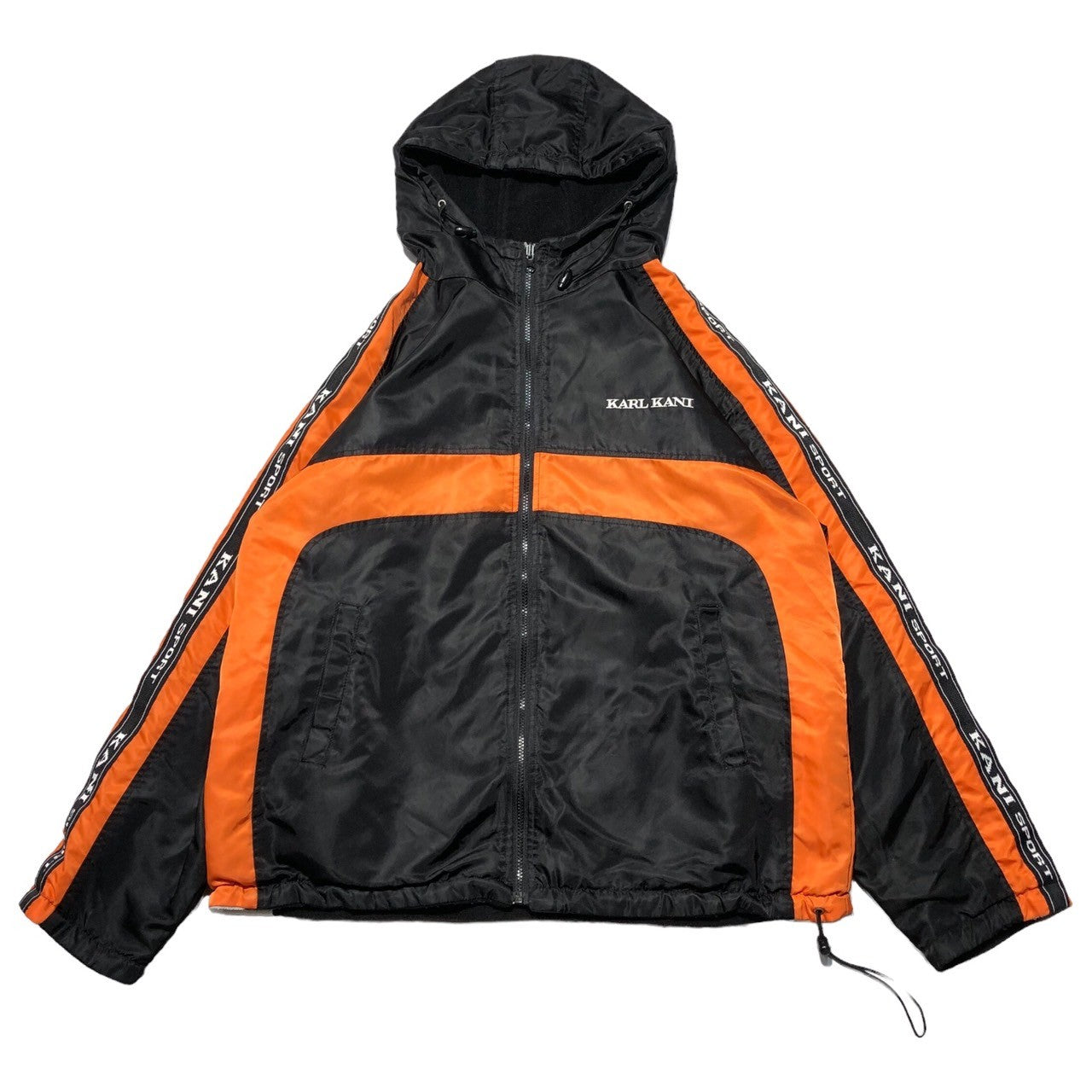 Karl Kani(カールカナイ) 90's logo reversible nylon mountain parka ロゴ リバーシブル ナイロン マウンテンパーカー 表記無し(XL程度) ブラック×オレンジ 90年代 ビッグサイズ