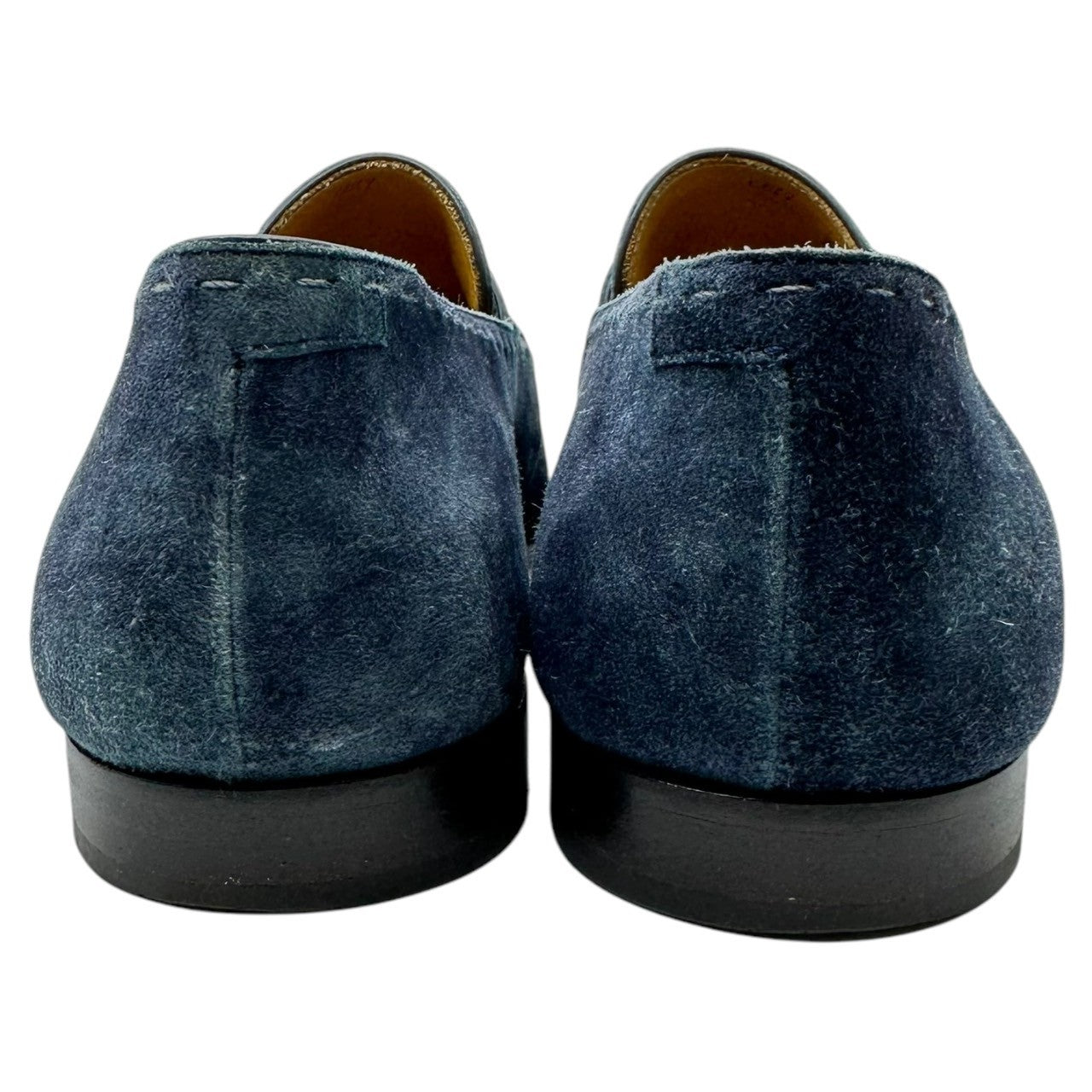 Berluti(ベルルッティ) Square Toe Stitch Blue Suede Leather Slip-On Shoes スクエアトゥ ステッチ ブルースウェード レザー スリッポン シューズ 8 1/2(27.0cm程度) ブルー 袋付属