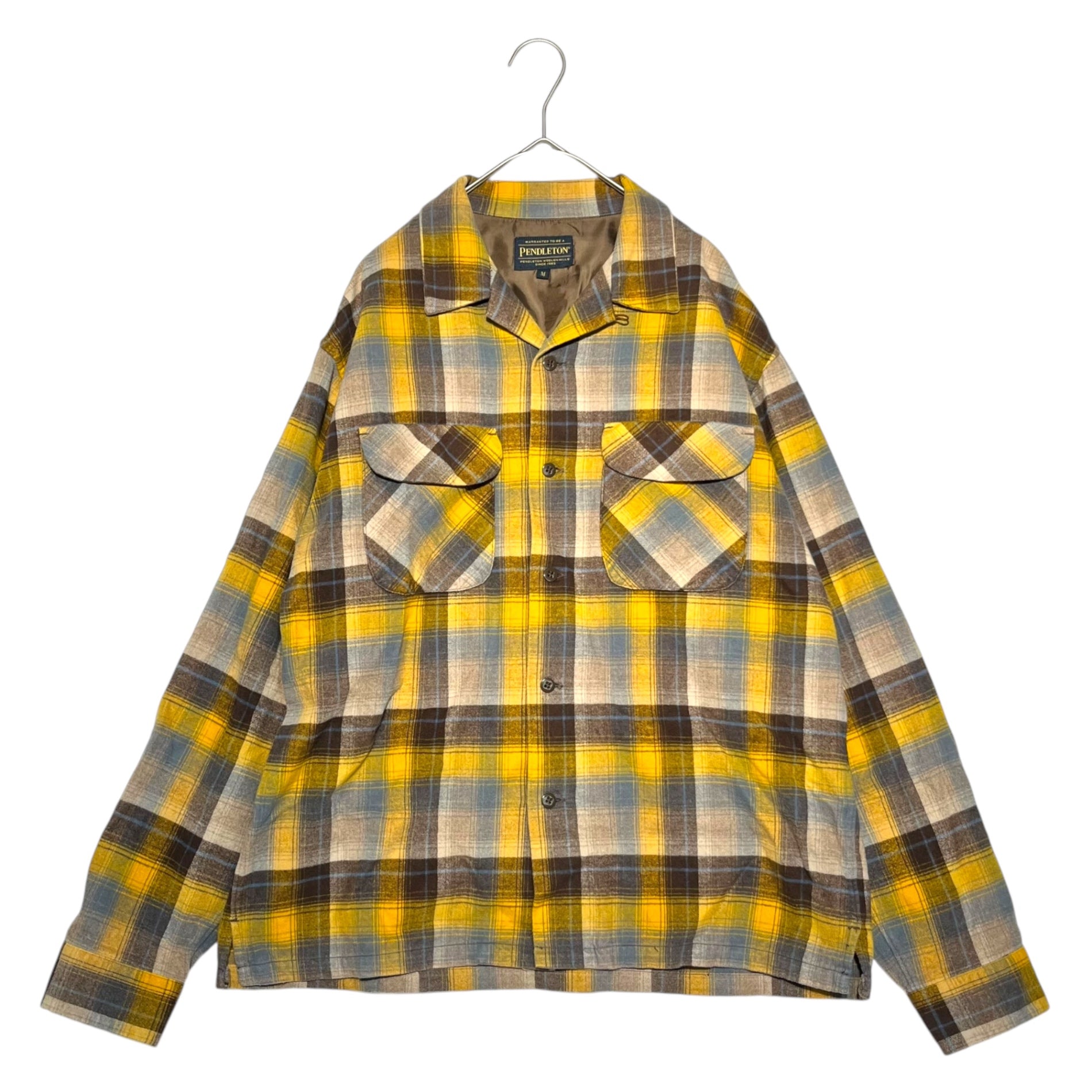 PENDLETON(ペンドルトン) open collar tartan check shirt オープンカラー タータン チェック シャツ 9475-7202 M イエロー 開襟
