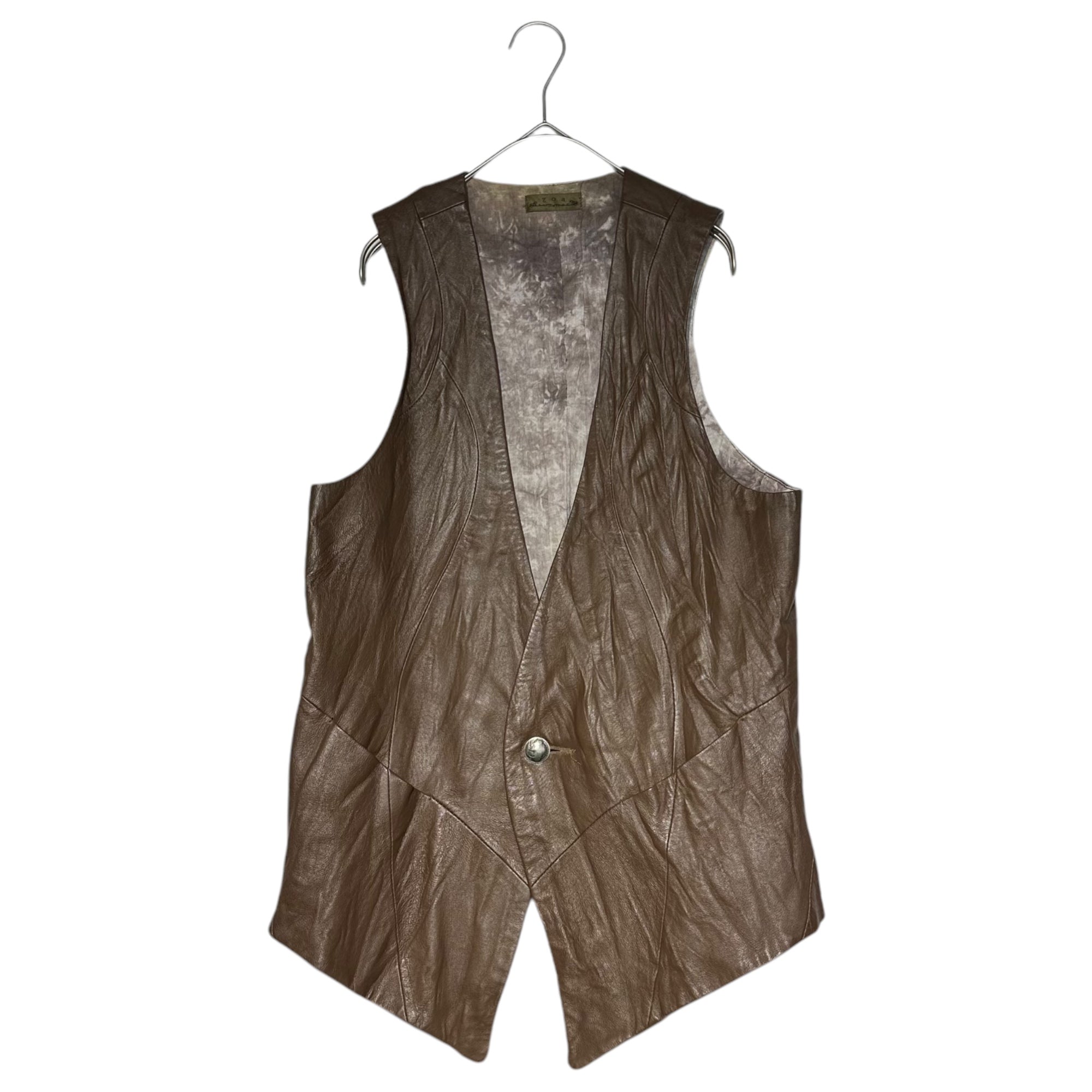 goa(ゴア) Leather concho button vest レザー コンチョ ボタン ベスト 2(M程度) ブラウン Y2K 平成