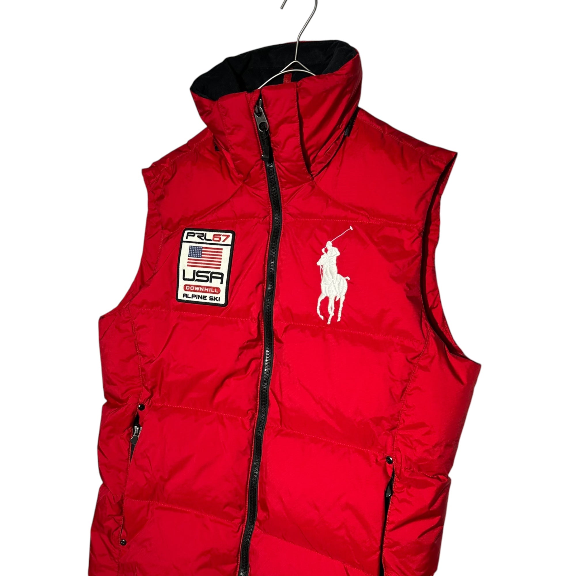 POLO RALPH LAUREN(ポロラルフローレン) PRL 67 Big Pony Down Vest ワッペン ビッグポニー ロゴ ダウン ベスト 1486003SPDV S レッド