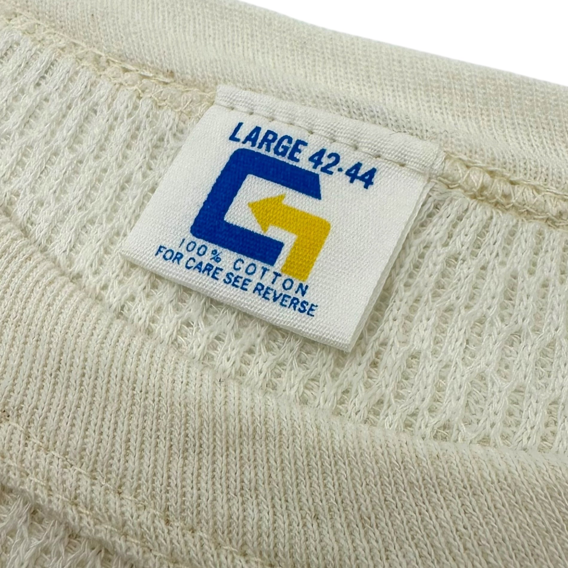 VINTAGE(ヴィンテージ) 70’s thermal cut and sew サーマルカットソー コットン100% 3(L~LLサイズ) ホワイト