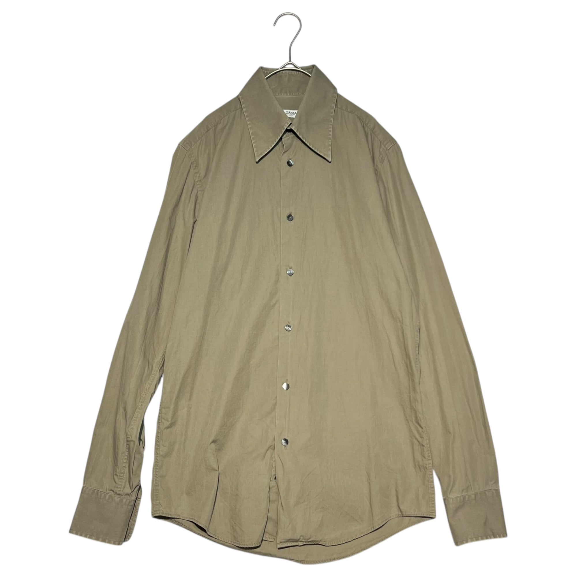 DOLCE&GABBANA(ドルチェ&ガッバーナドルガバ) 00's Big color L/S shirt ビックカラー 長袖 シャツ 15 1/2 40(L程度) ベージュ