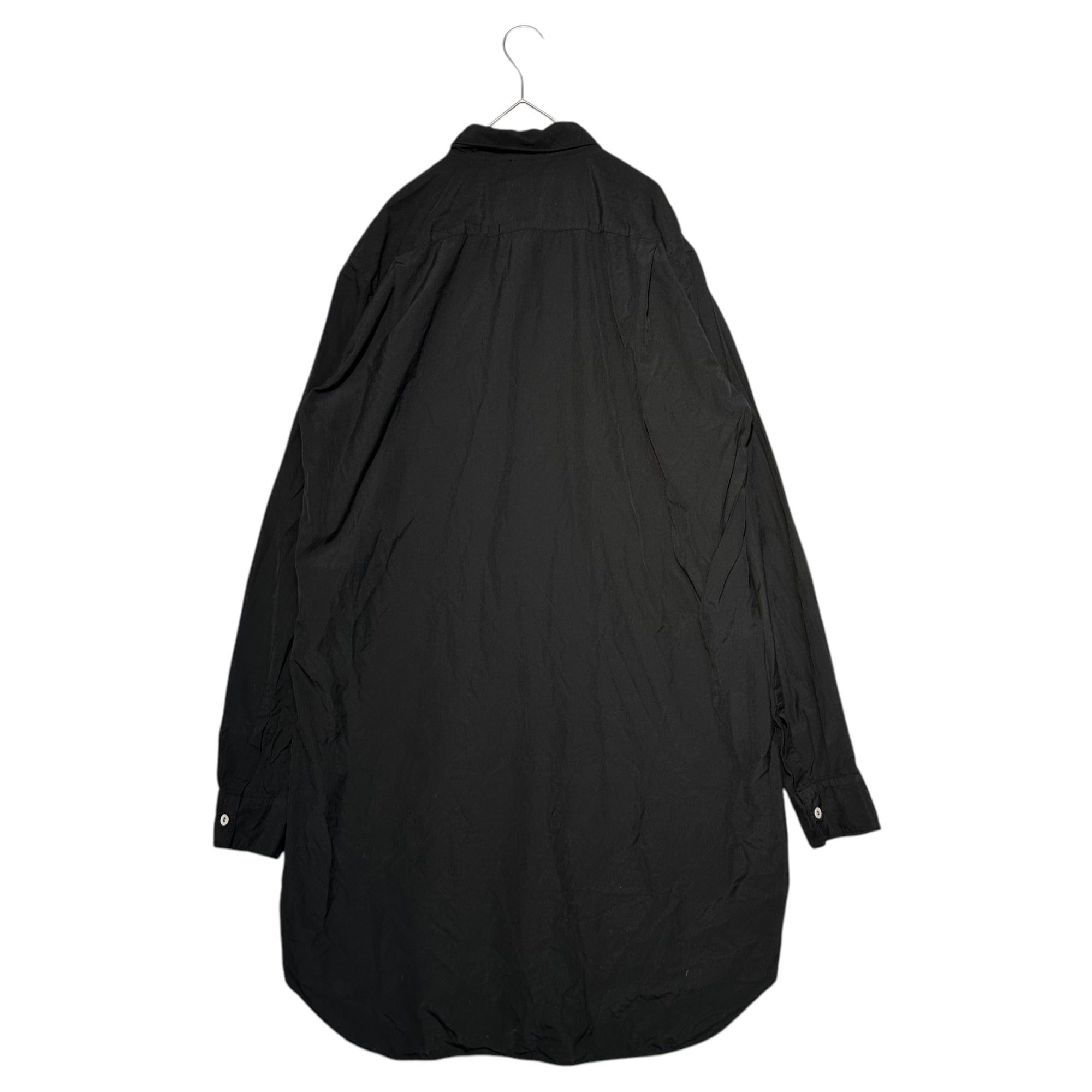 COMME des GARCONS HOMME PLUS(コムデギャルソンオムプリュス) 22SS 花の存在期 Polyester spun broadcloth product-dyed long shirt ポリエステル スパンブロード 製品染め ロング シャツ PJ-B005 L ブラック AD2022