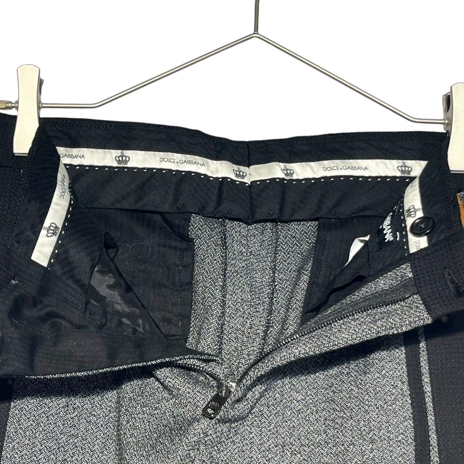 DOLCE&GABBANA(ドルチェ&ガッバーナドルガバ) Side line switching pants サイドライン 切替 スラックス GYW9ET 44(S程度) グレー×オレンジ パンツ