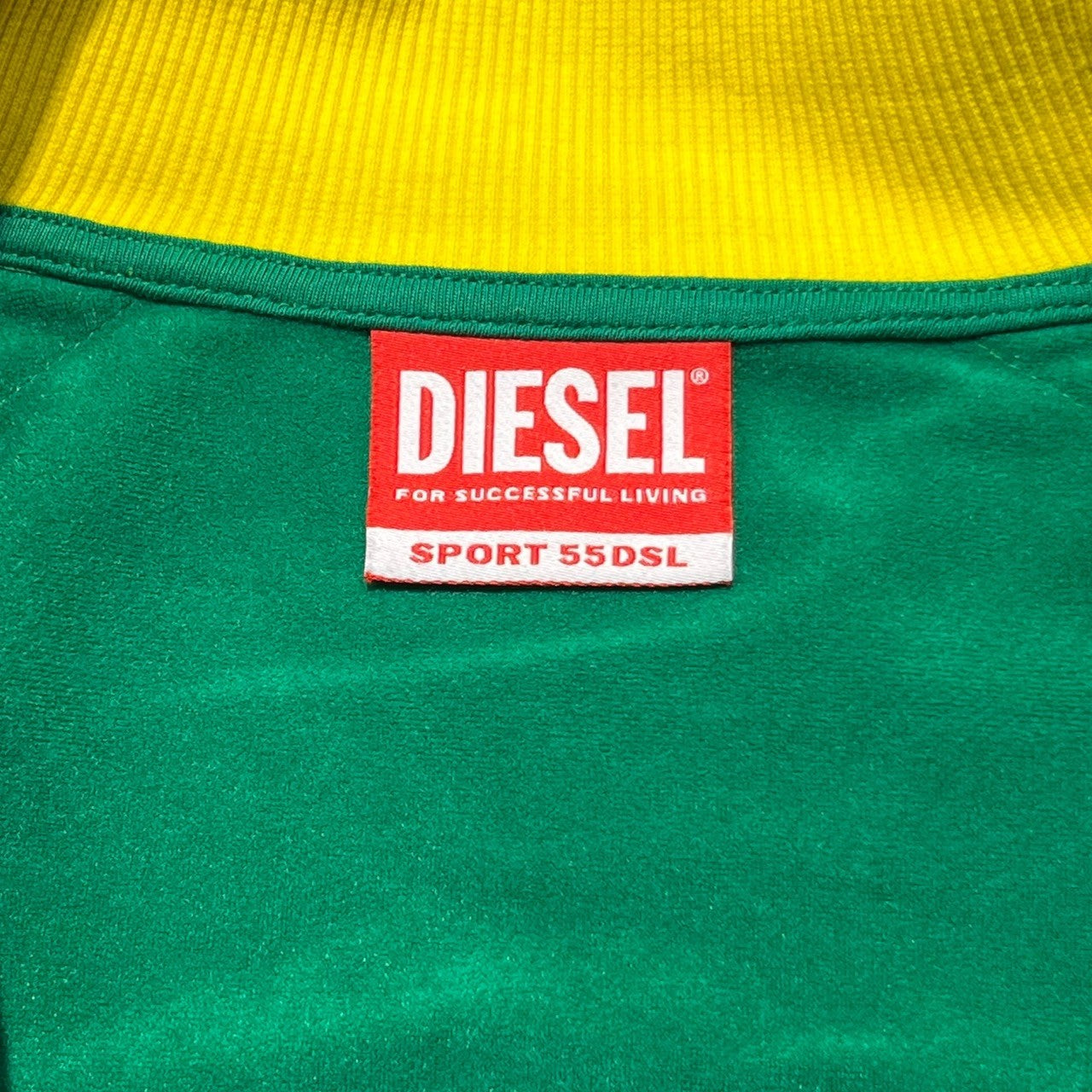 DIESEL(ディーゼル) AMST-SMEETCH logo track jacket ロゴ トラック ジャケット A05820 S グリーン×イエロー ジャージ ブルゾン