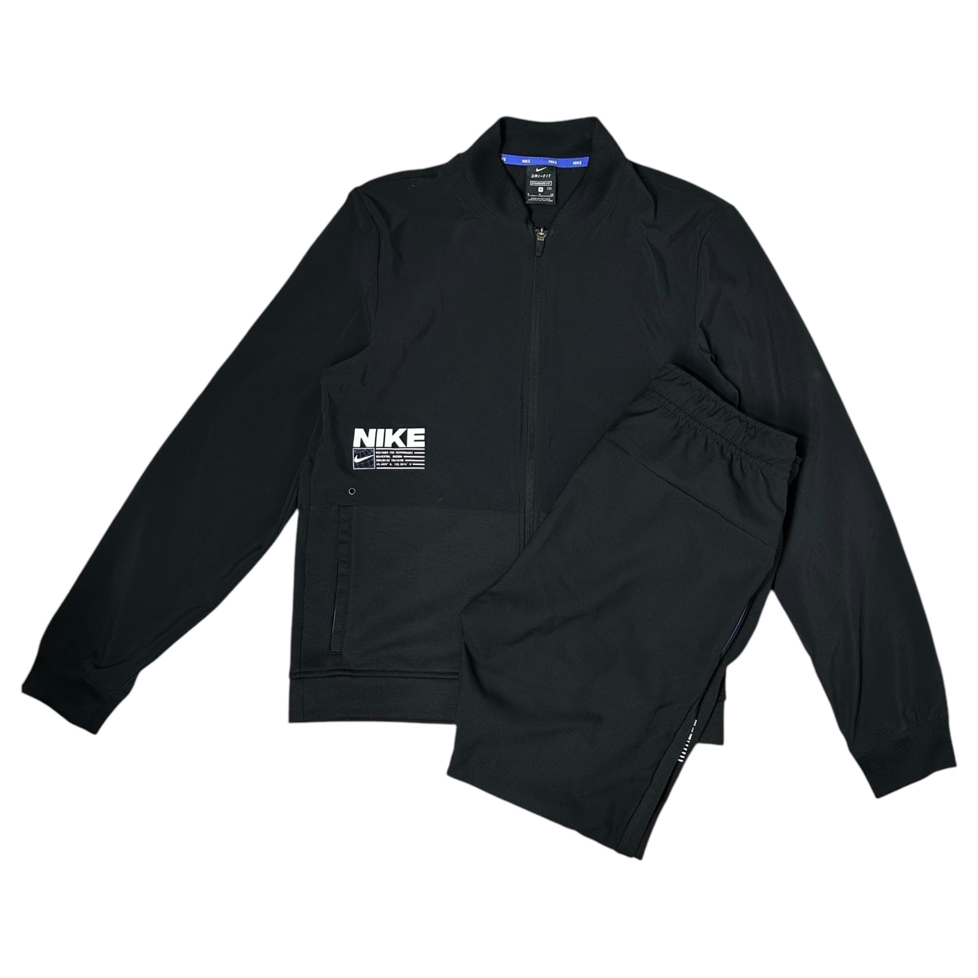 NIKE(ナイキ) DRI-FIT PT Pack Full Zip L/S Top SET UP ジャージ セットアップ CZ7124-010 CZ126-010 S ブラック ブルゾン ジャケット 上下 パンツ スポーツ ウェア ロゴ