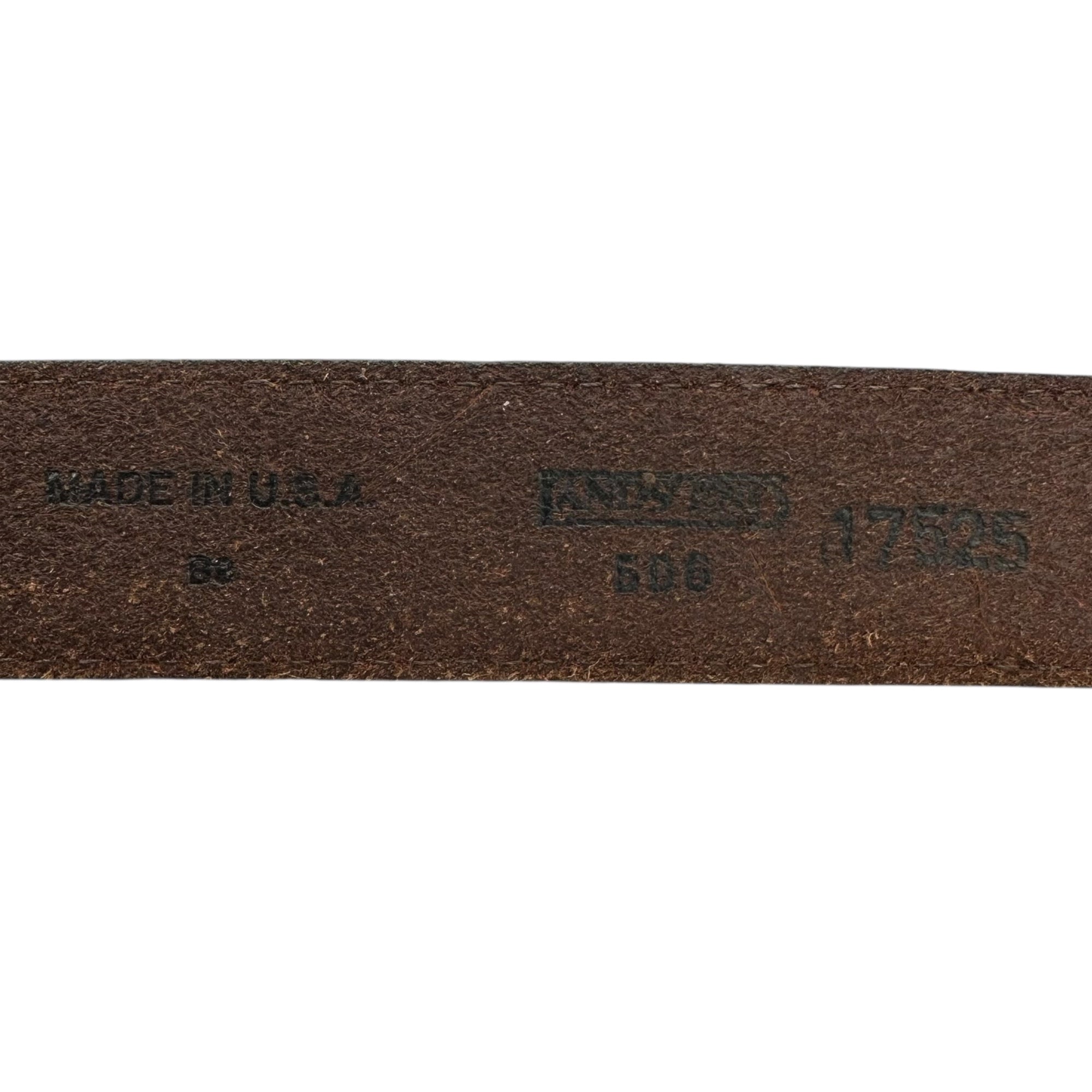 LANDS' END(ランズエンド) USA made Western Leather Belt ウエスタン レザー ベルト 32/80 ブラウン USA製