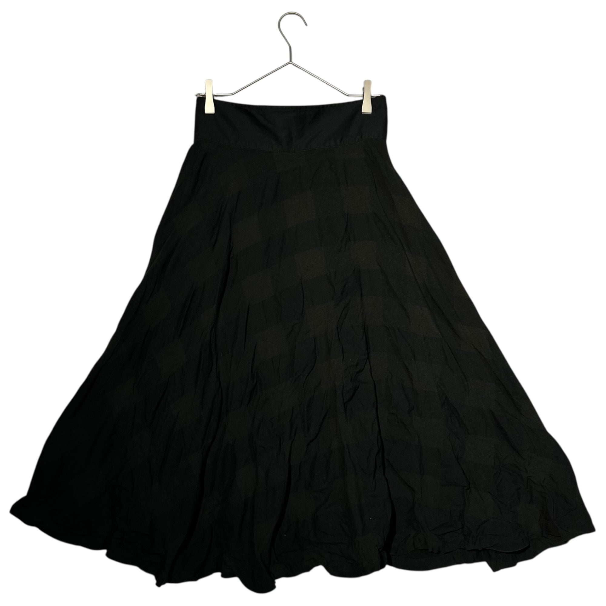 Y's(ワイズ) 06SS Block Check High Waist Long Skirt ブロックチェック ハイウエスト ロング スカート YR-S36-258 1(S程度) ブラック