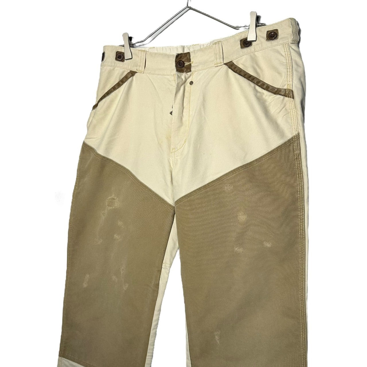 POLO RALPH LAUREN(ポロラルフローレン) Vintage Double Knee Painter Pants ヴィンテージ ダブルニー ペインター パンツ W34 アイボリー×カーキ