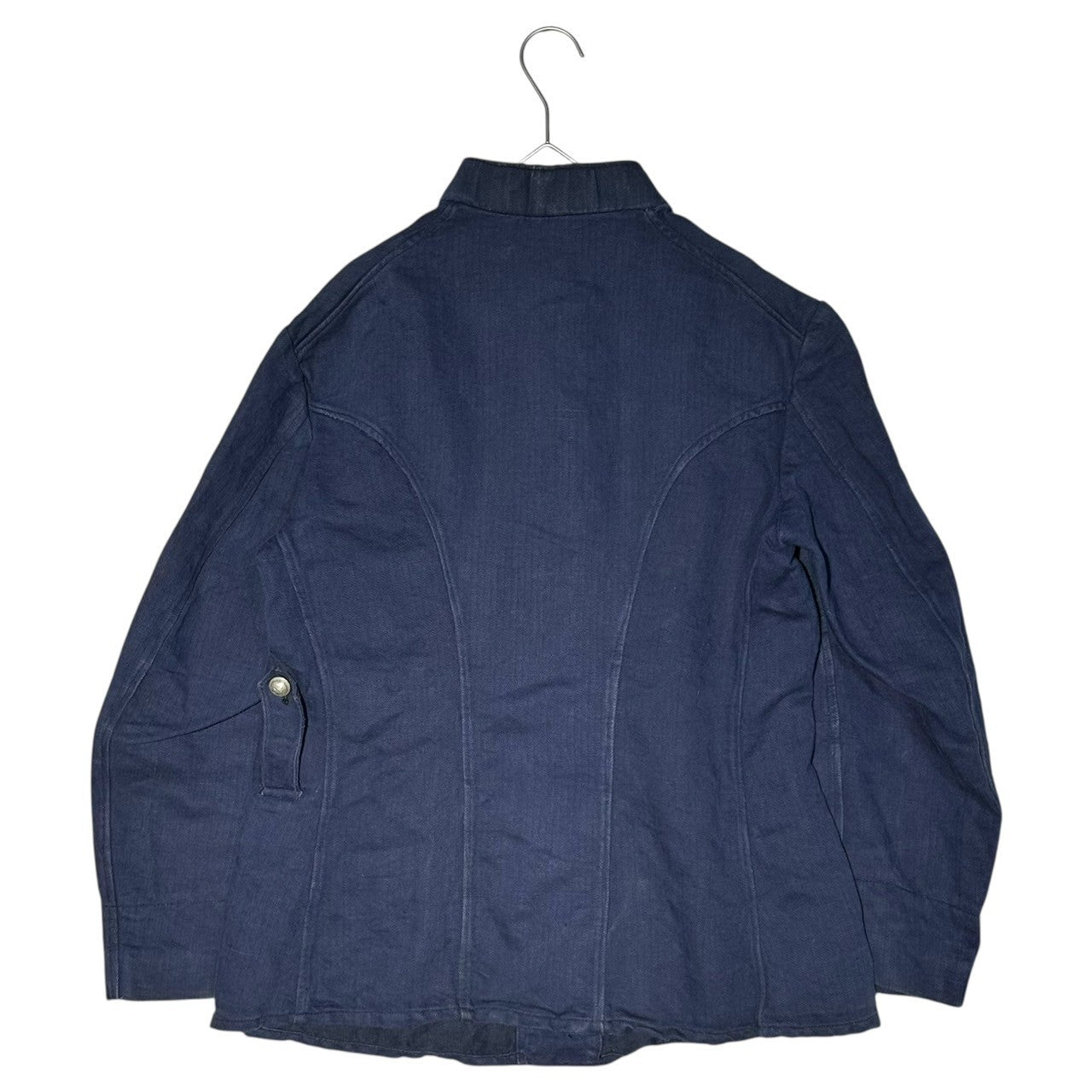 Euro antique(ヨーロッパアンティーク) 1920’s~ French linen herringbone fireman jacket フランス リネン ヘリンボーン ファイヤーマン ジャケット 表記無(S程度) ネイビー ヴィンテージ