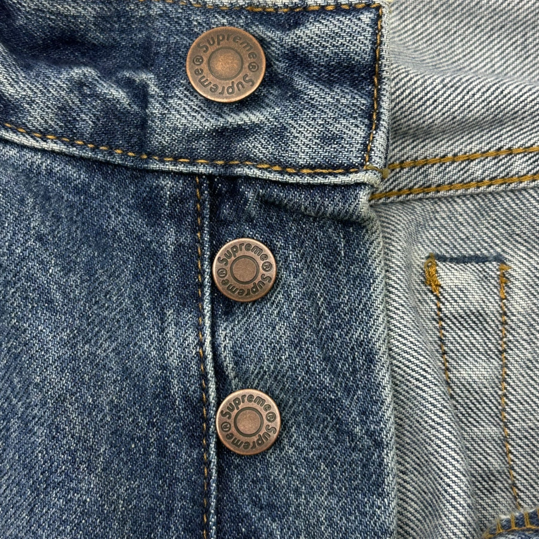 SUPREME(シュプリーム) 24AW Distressed Loose Fit Selvedge Jean ヴィンテージ 加工 ワイド デニム パンツ 30 インディゴ 24FW