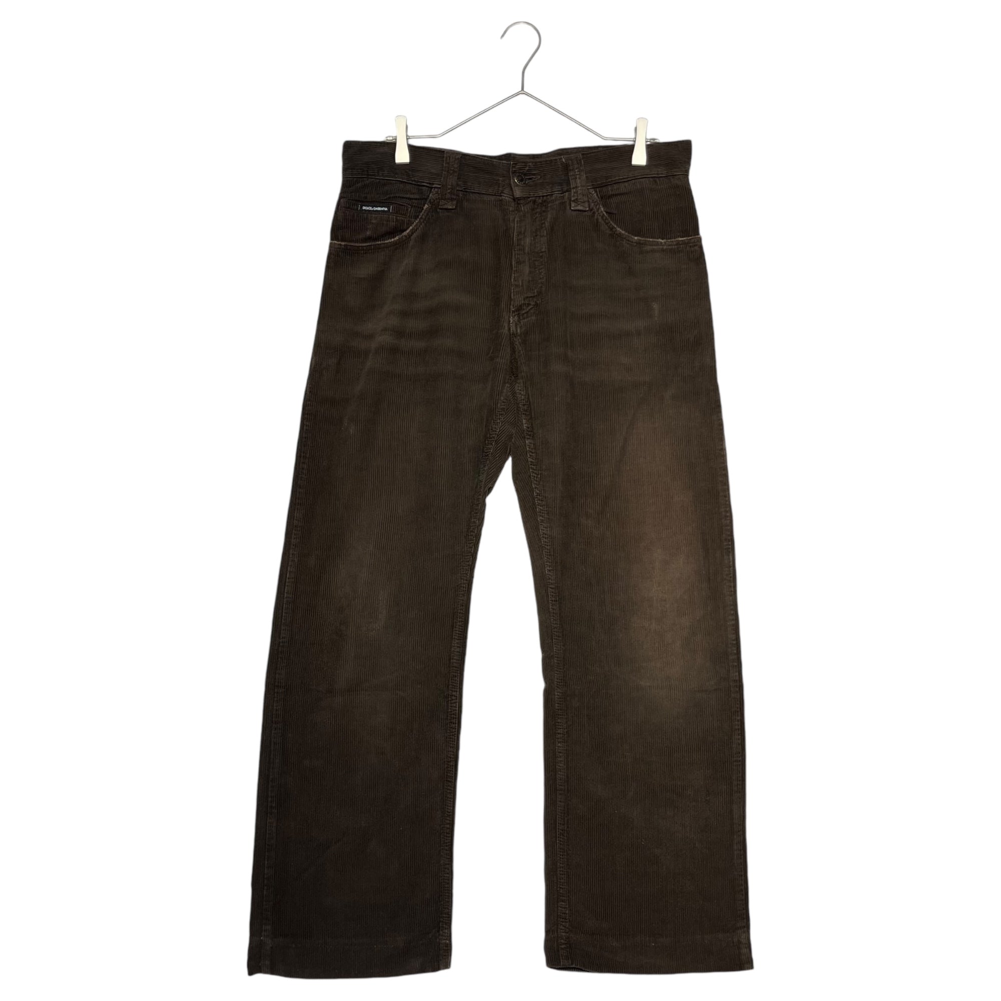 DOLCE&GABBANA(ドルチェ&ガッバーナドルガバ) 00's back plate corduroy pants バック プレート コーデュロイ パンツ G3Y4ED G8368 48(L程度) ブラウン