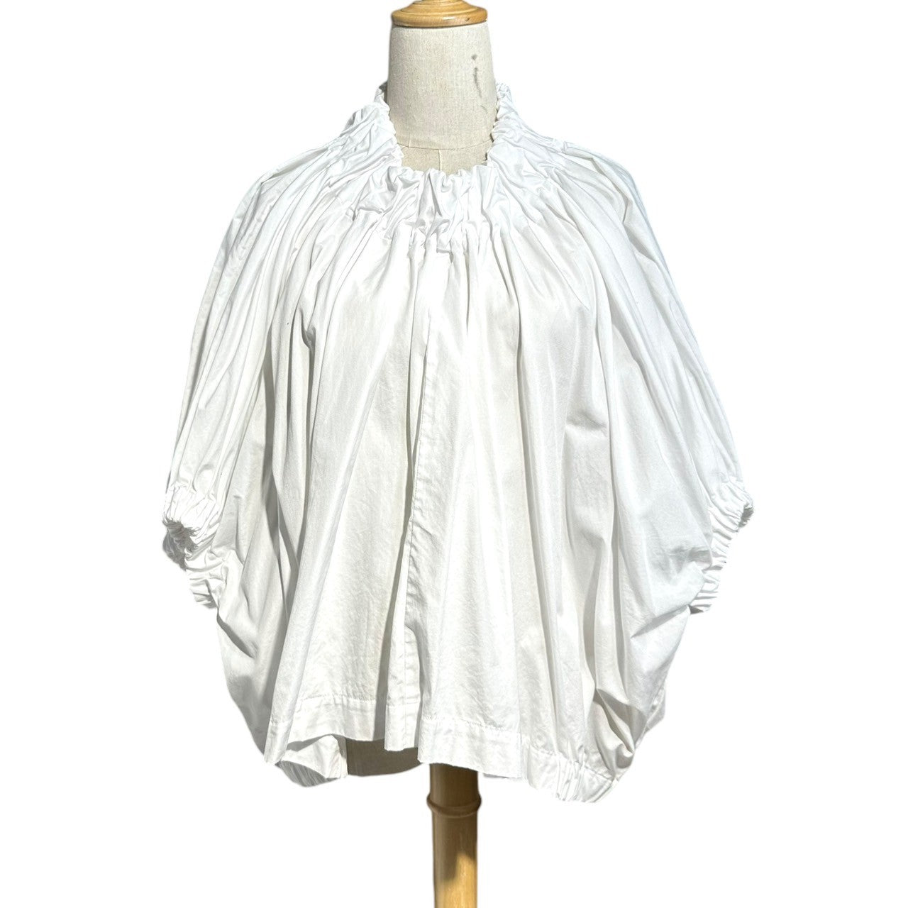 COMME des GARCONS COMME des GARCONS(コムデギャルソンコムデギャルソン) 20SS Clown gathered short length blouse ピエロ ギャザー ショート レングス ブラウス RE-B002 XS ホワイト AD2019