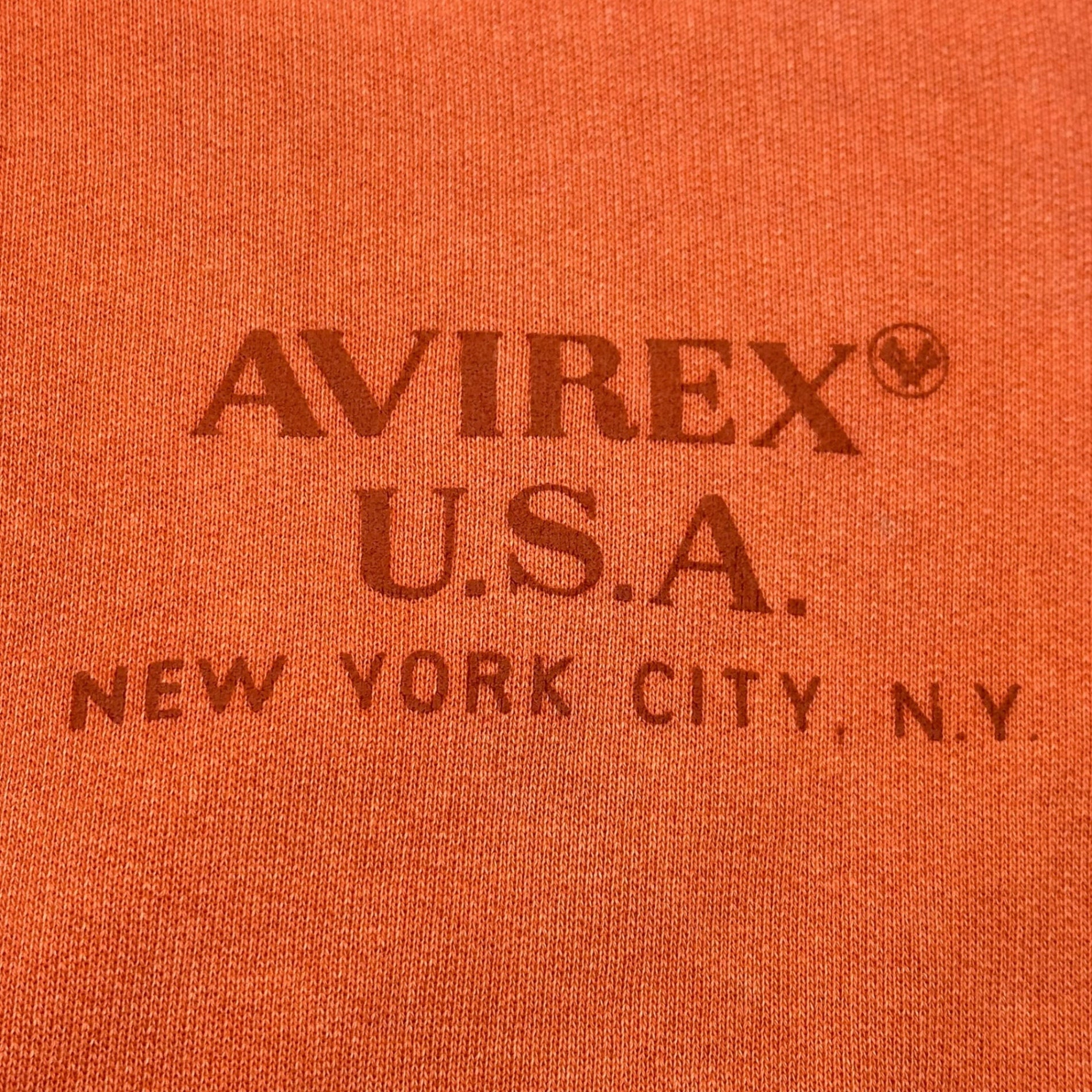 AVIREX(アヴィレックス) 90's Italy made Half Button Sweatshirt イタリア製 ハーフ ボタン スウェット 表記無(L程度) オレンジ 90年代