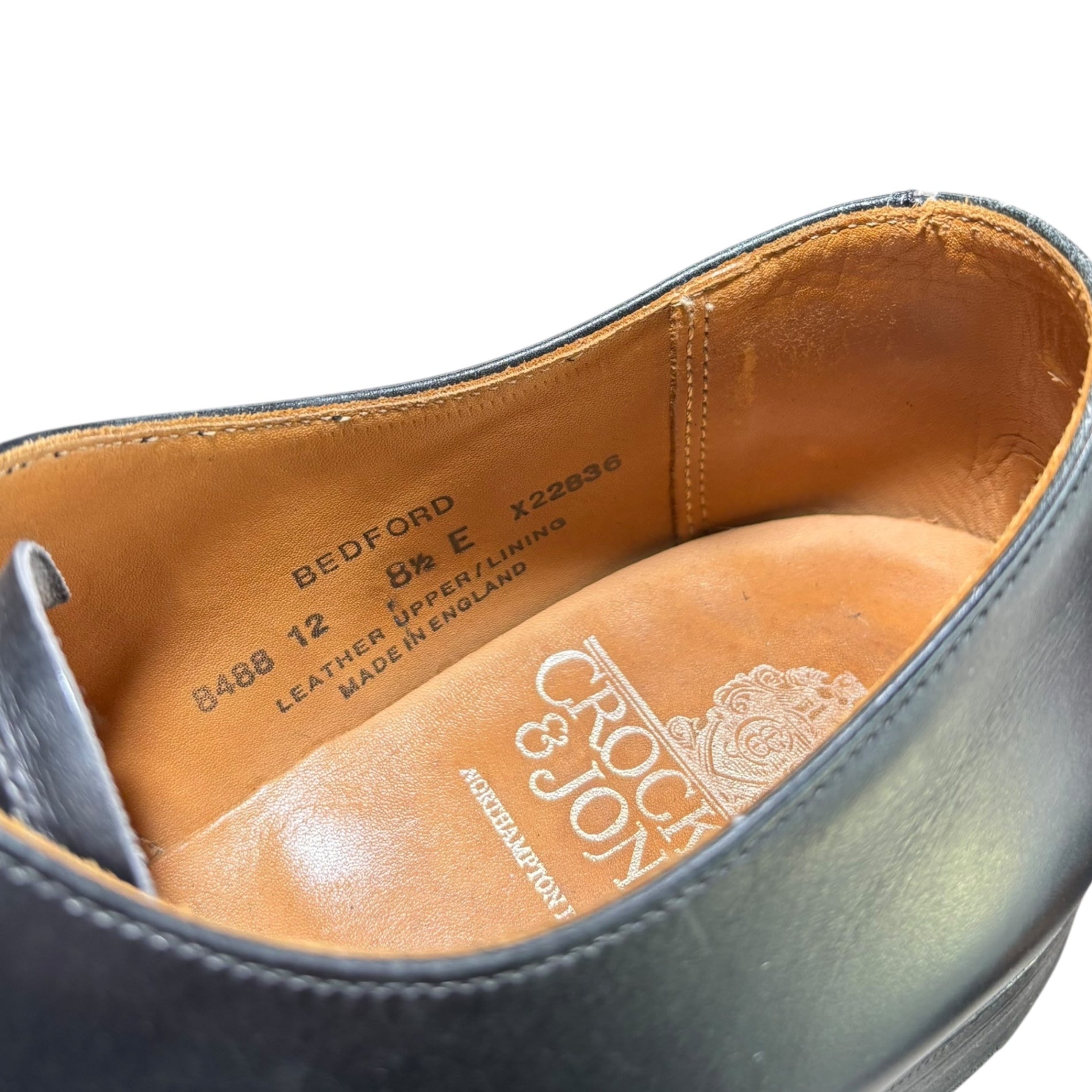 CROCKETT&JONES(クロケット&ジョーンズ) BEDFORD ベッドフォード ストレートチップ 内羽 レザー シューズ 8488 8 1/2 ブラック 革靴 キャップトゥ