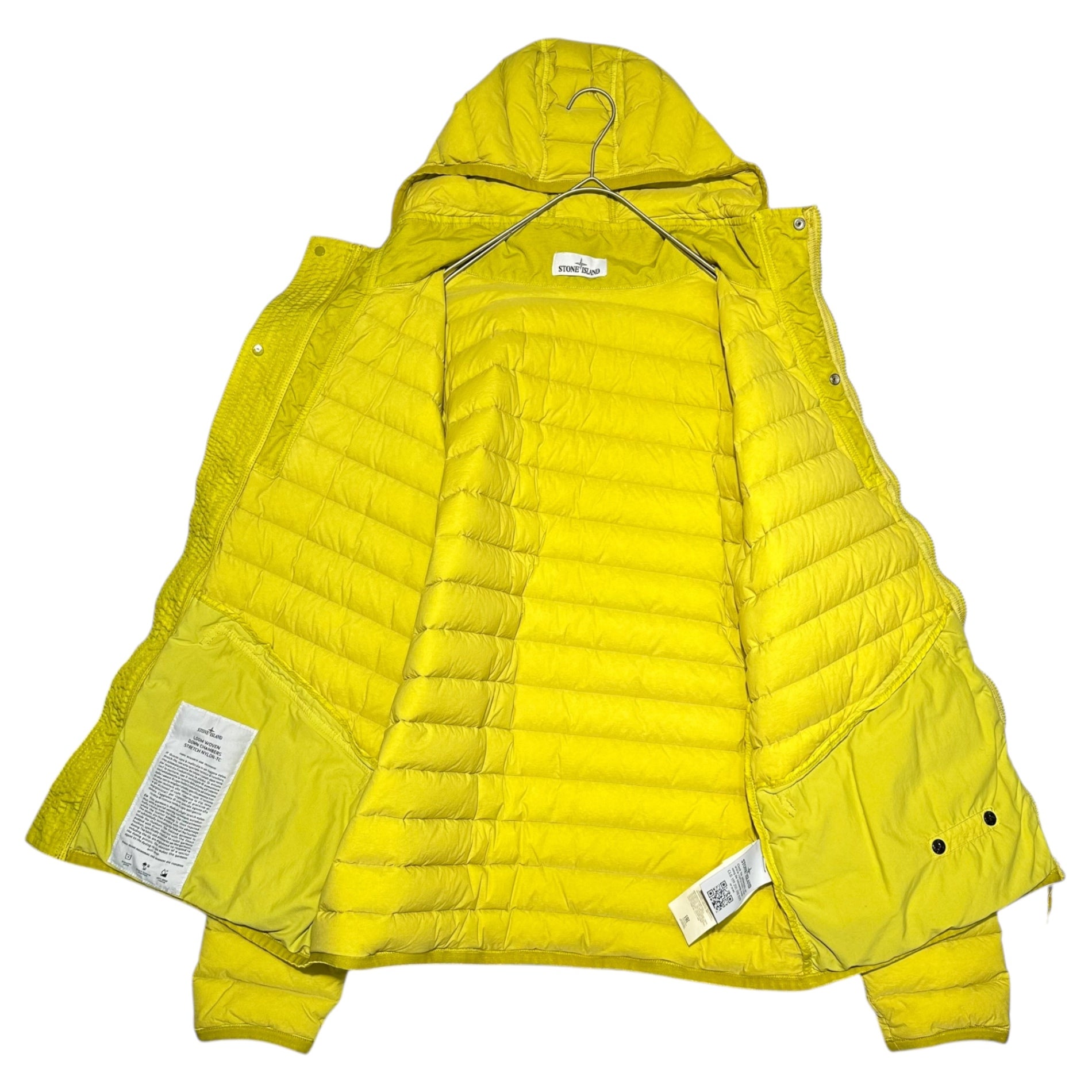 STONE ISLAND(ストーンアイランド) 19AW Loom Woven Down Chambers Stretch Nylon Jacket ルーム ウーブン ダウン チャンバーズ ストレッチ ナイロン ジャケット 701543125 XXL イエロー