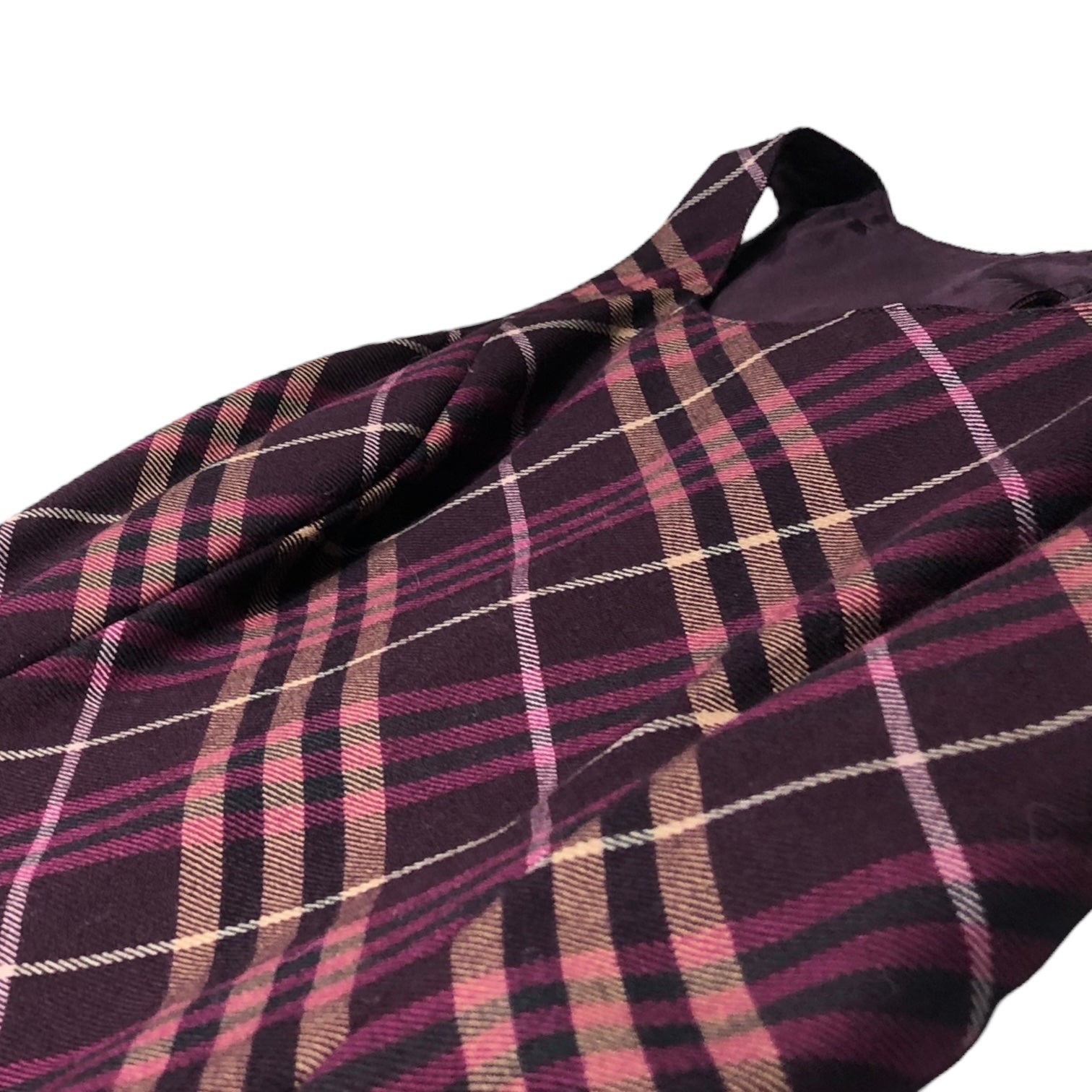 BURBERRY BLUE LABEL(バーバリーブルーレーベル) バーバリー チェック ノースリーブ フレア ワンピース ひざ丈 FMF08-671-36 38(M程度) パープル