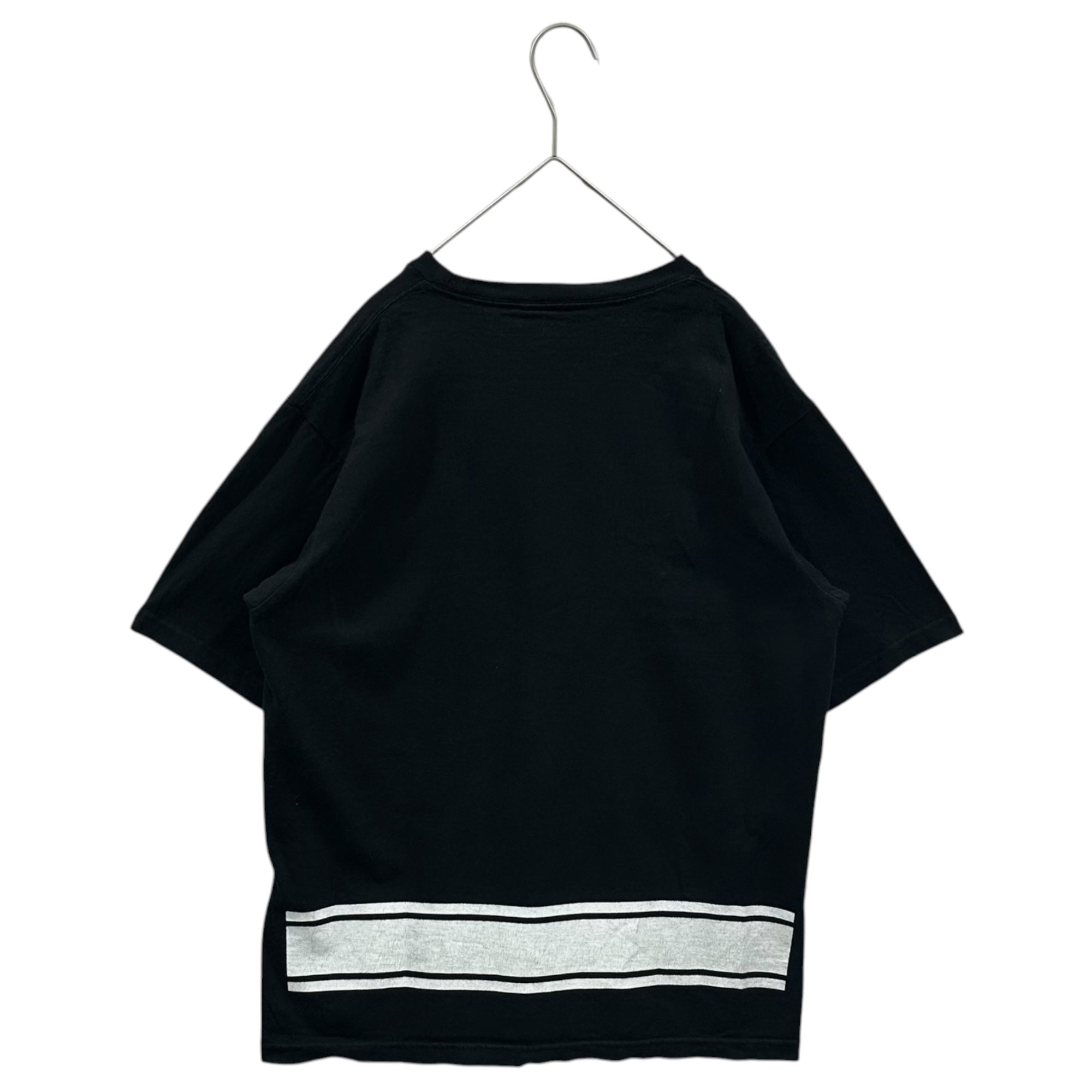 GOODENOUGH(グッドイナフ) 2009's cotton base Line print s/s T-shirt ライン プリント 半袖 Tシャツ L ブラック×ホワイト